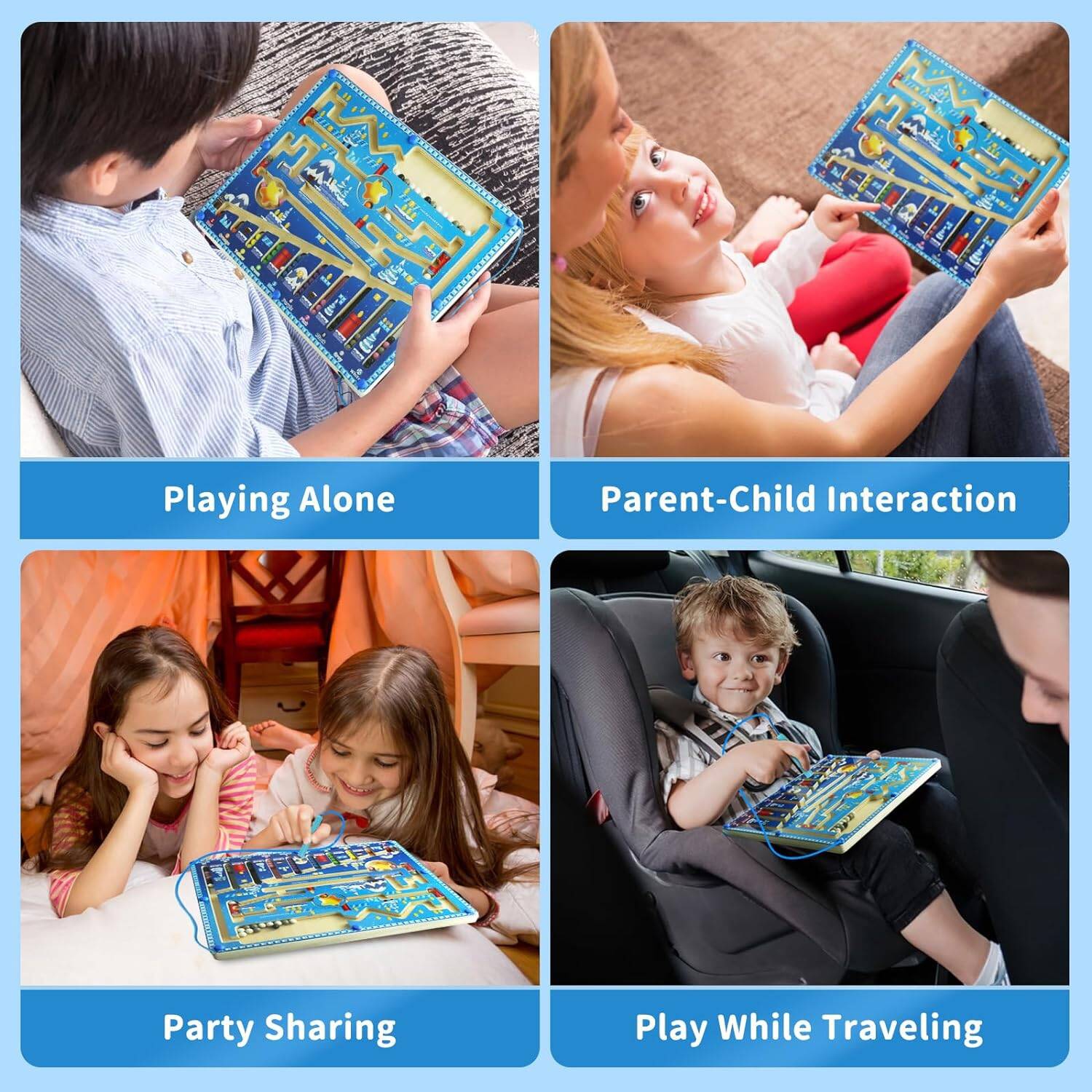 Magnetic Color and Number Maze Preschool Educational Toys, Montessori Magnetic Toys for 3+ Year Old, Wooden Counting Puzzle Learning Toys for Kids 3+