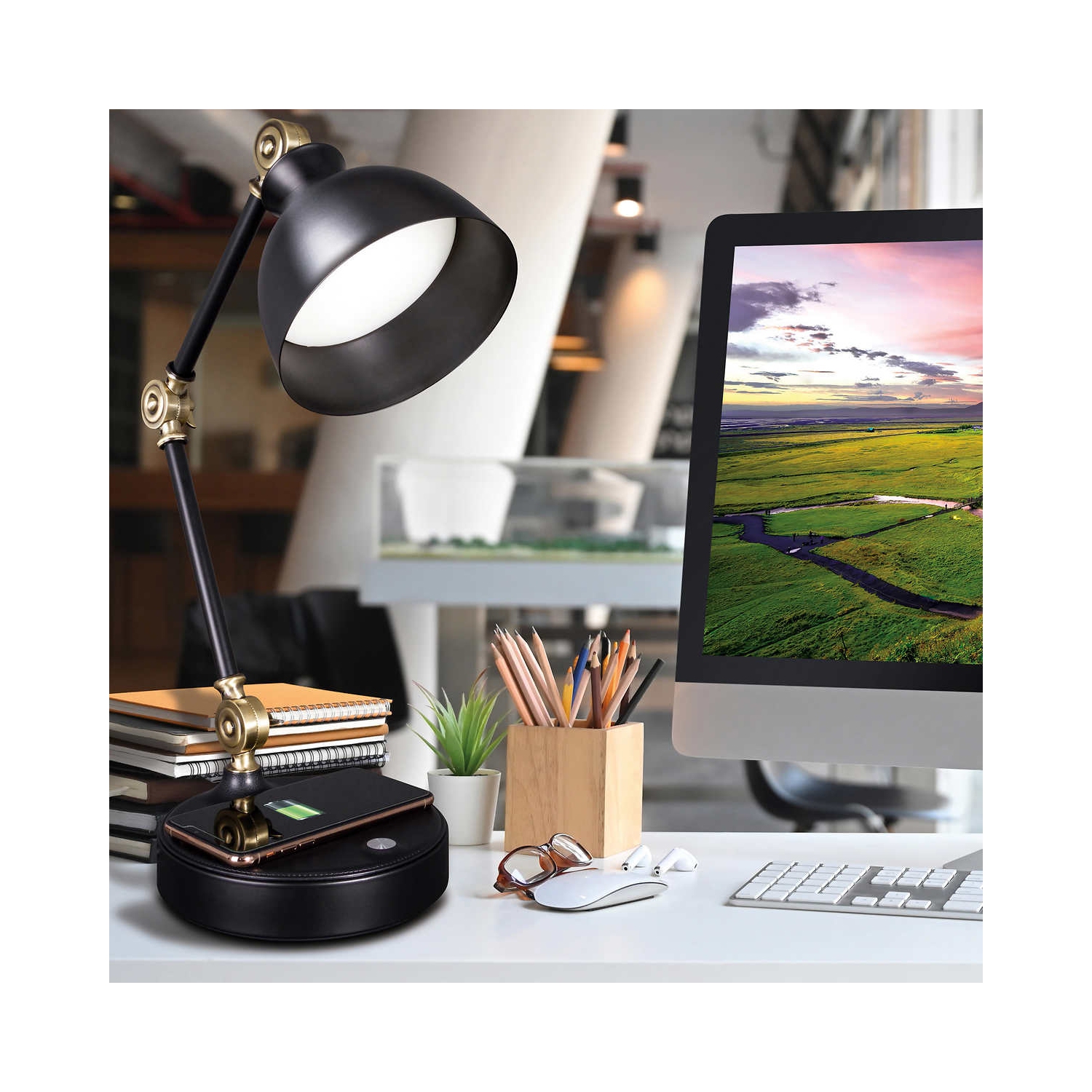 OttLite Wireless Charging LED Desk Lamp