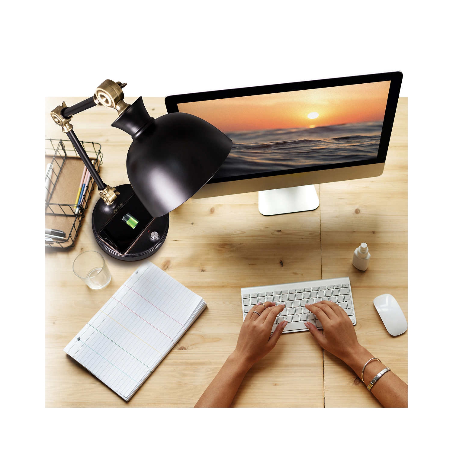 OttLite Wireless Charging LED Desk Lamp
