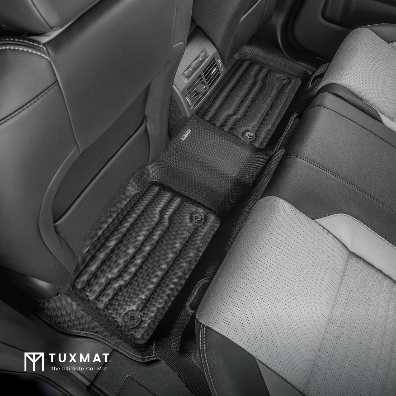 Tuxmat - pour Land Rover Discovery Sport avec sièges arrière fixes modèles 2020-2024 - Tapis de voiture personnalisé - Couverture maximale, toutes