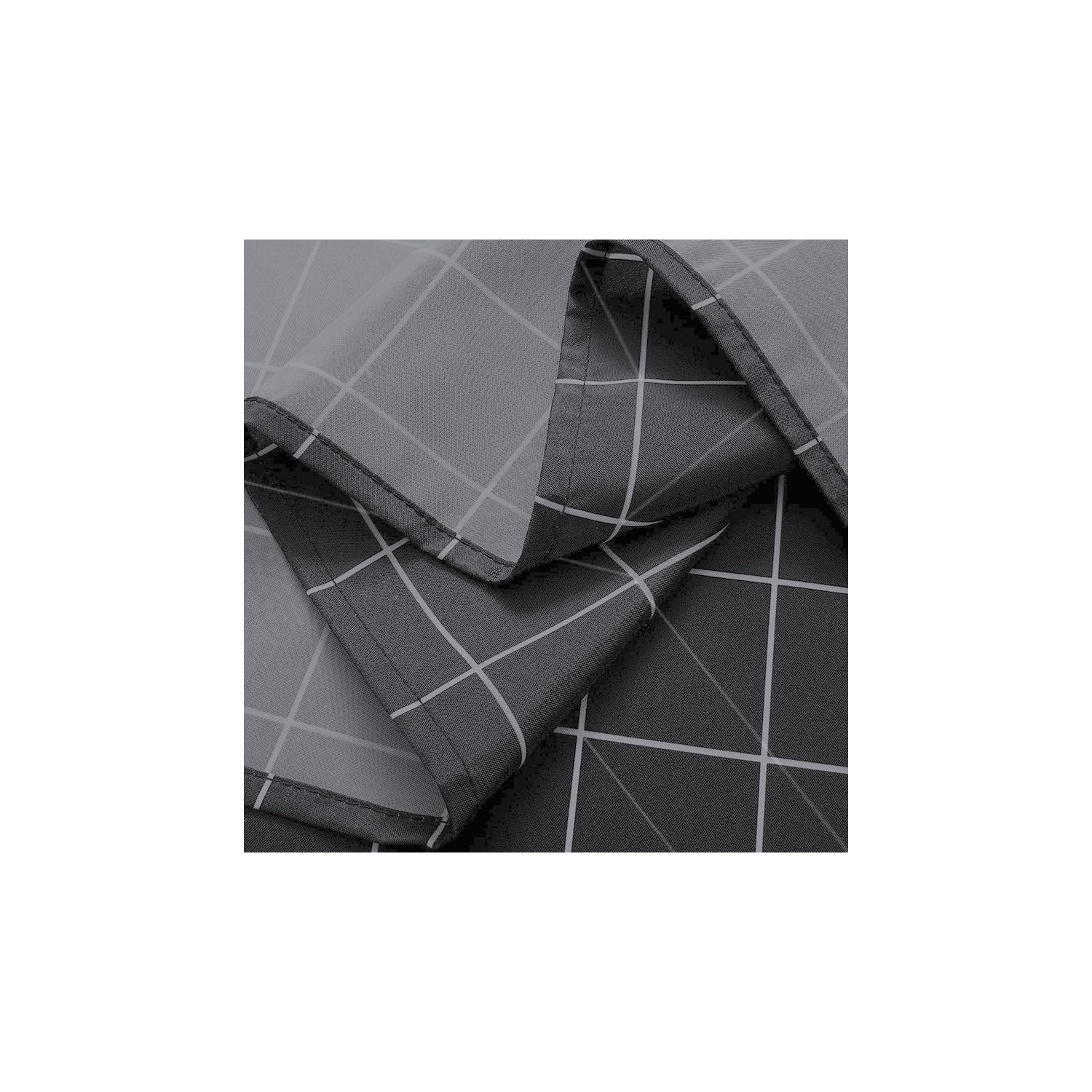 Canadian Linen Hookless Shower Curtains, 72"x72", Mildew Water Resistant Washable Polyester Bathtub Shower Curtains for Bathroom, Black Box