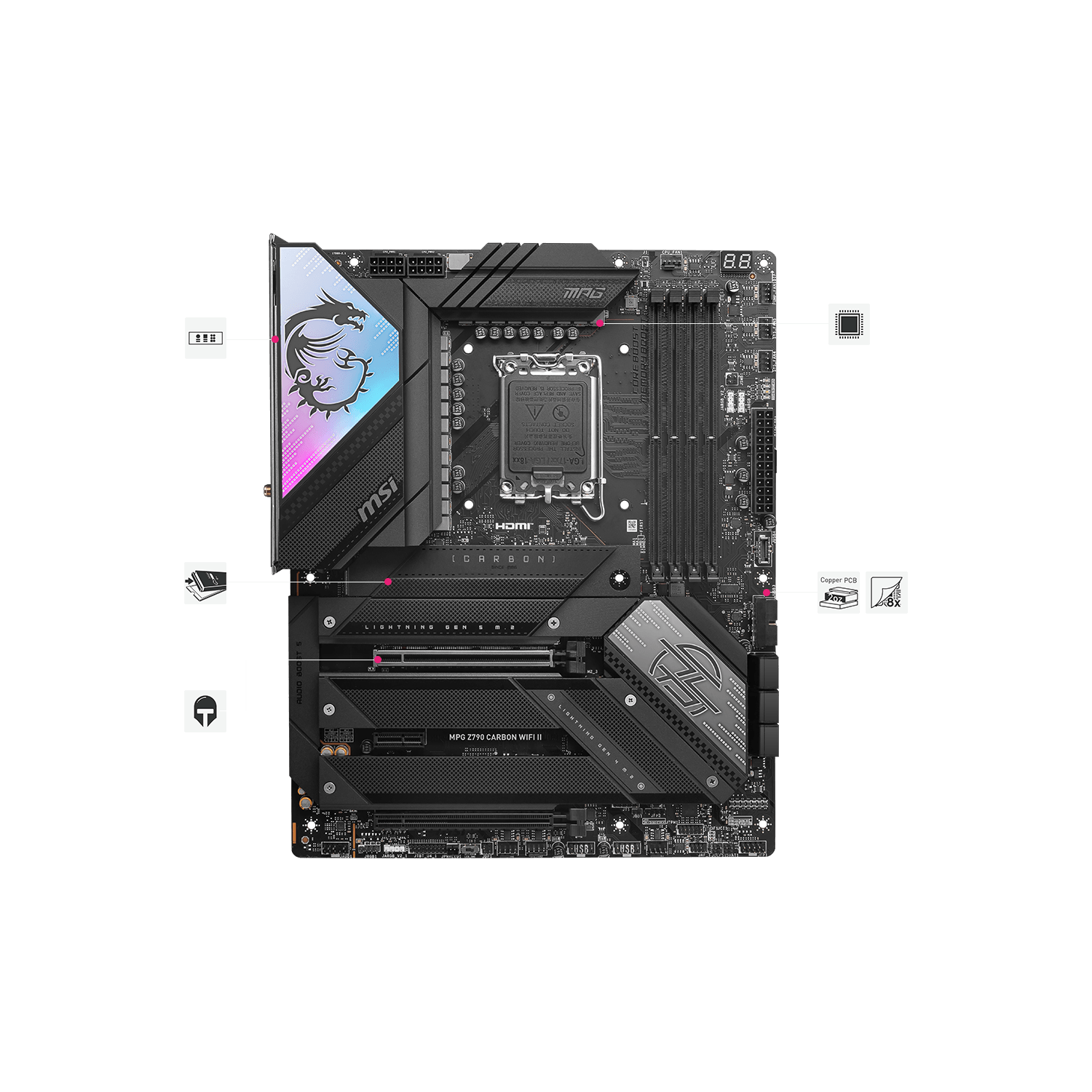 MSI MPG Z790 CARBON WIFI II ATX Socket 1700 DDR5 Motherboard for