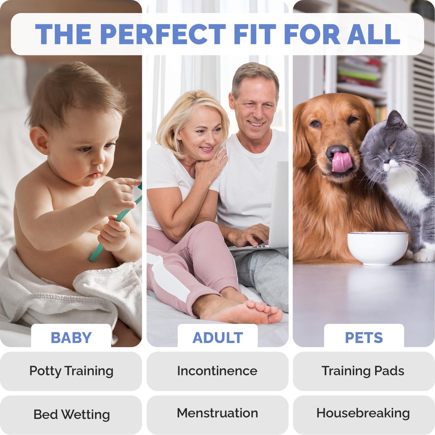 Couvre-4 matelas en tissu canadien réutilisable, 30 x 34&nbsp;po, imperméable, absorbant, séchage rapide, perméable à l'air, antidérapants