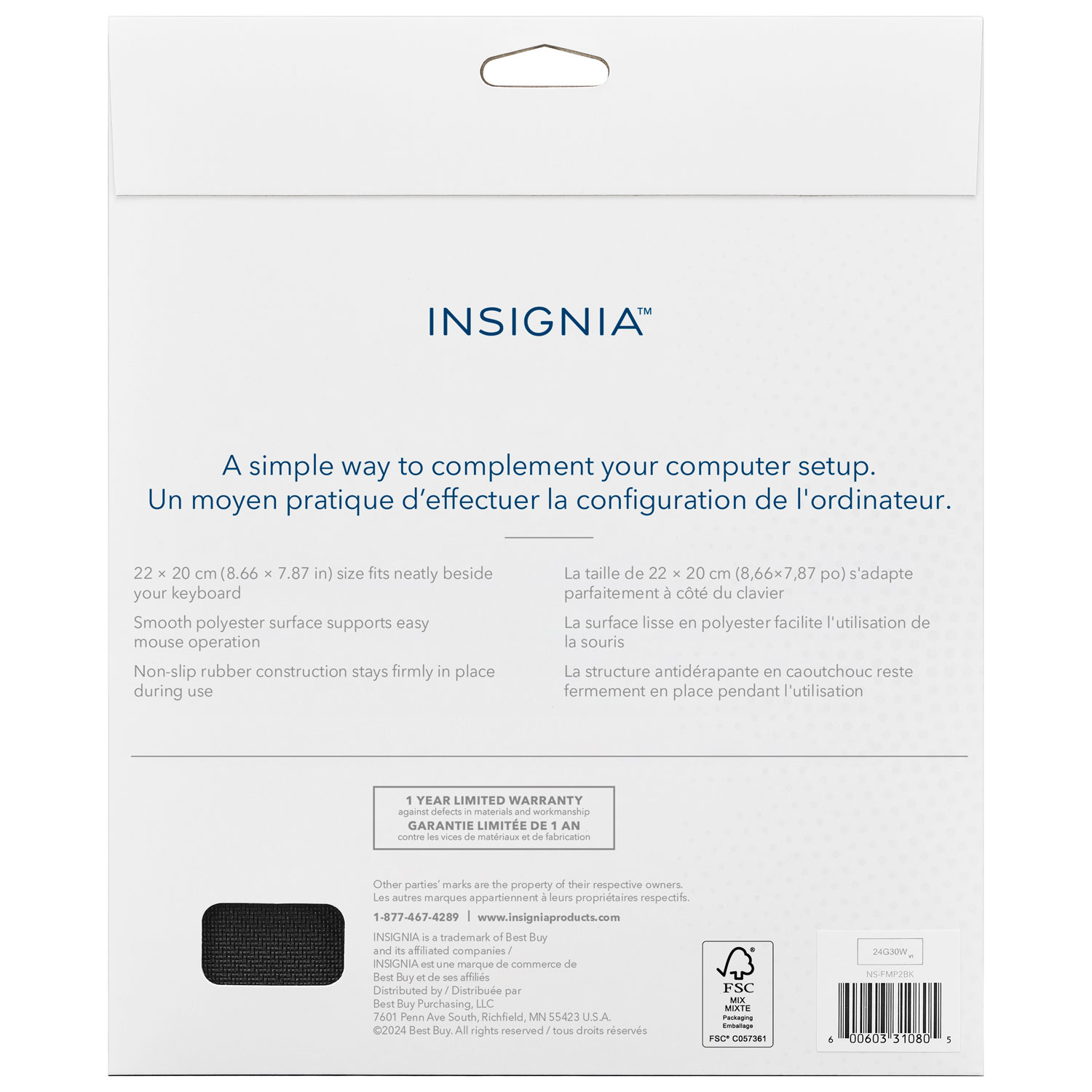 Tapis de souris d'Insignia - Noir - Exclusivité Best Buy