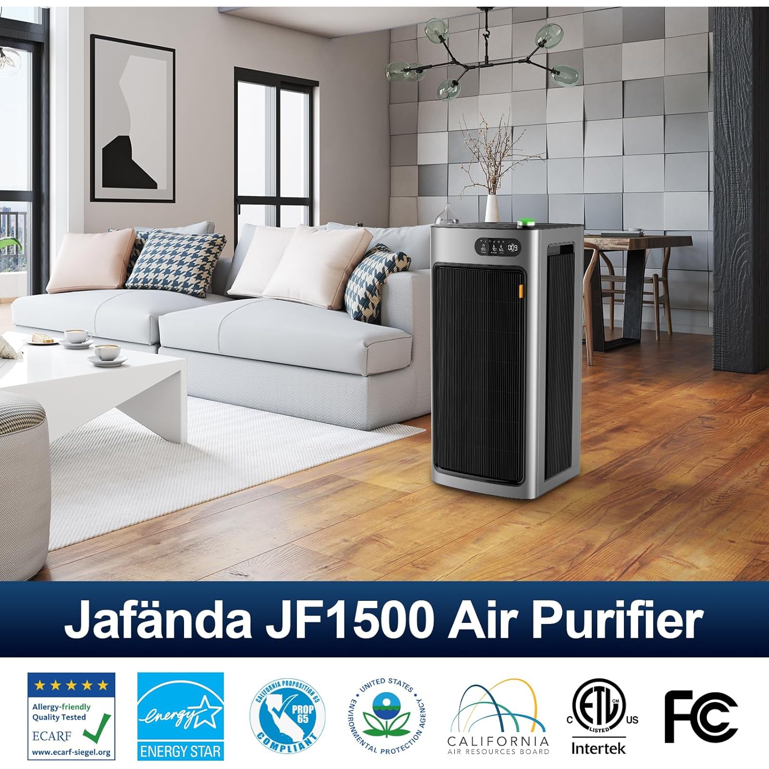 Jafända Air Purifier VOCs Filter Replacement for JF1500, True HEPA Filter, 8.82 lb Activated Carbon, Granular SP-Permanganate, Remove