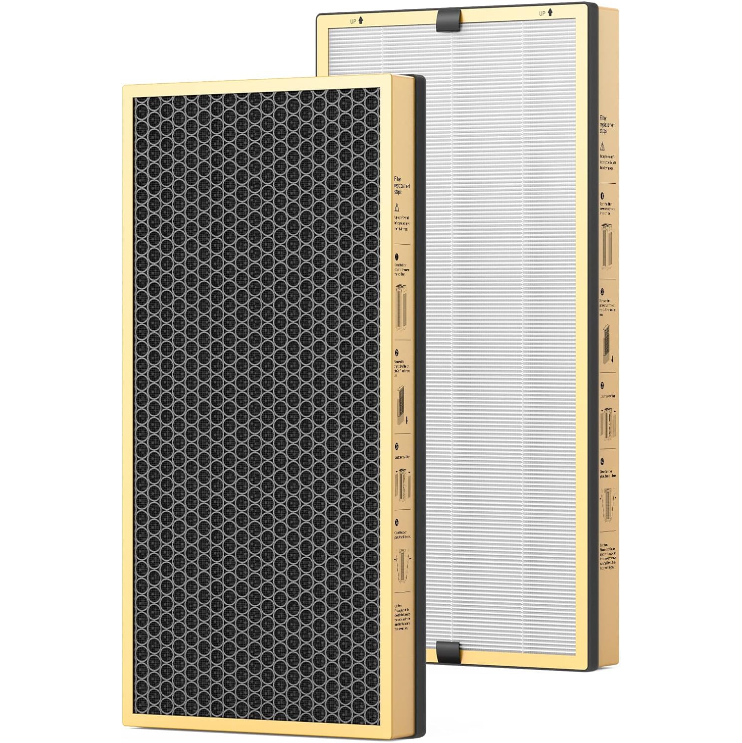 Filtre de rechange Jafända JF888, paquet de 2 filtres à COV, avec charbon actif 4,4&nbsp;lb et SP-Permanganate granuleux, retirer le formaldéhyde,