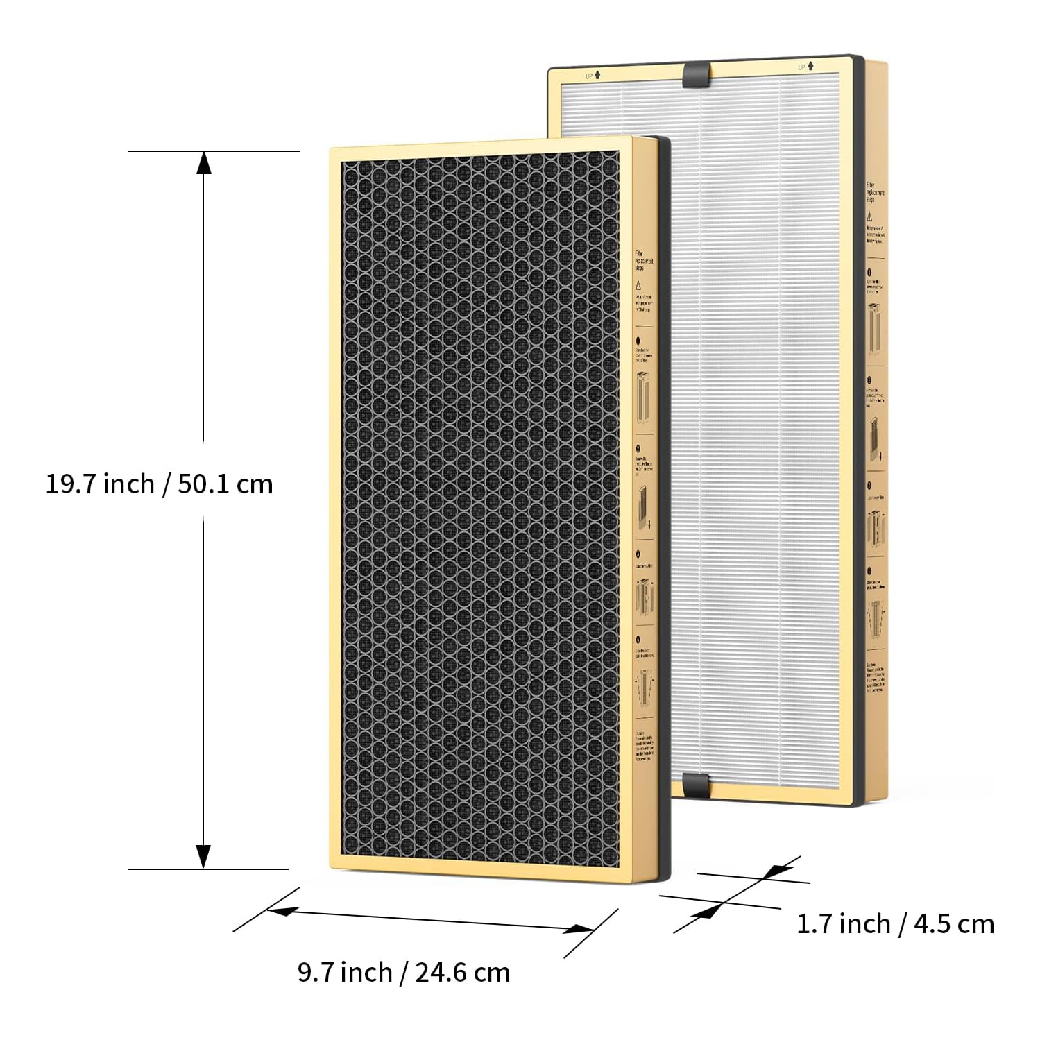 Filtre de rechange Jafända JF888, paquet de 2 filtres à COV, avec charbon actif 4,4&nbsp;lb et SP-Permanganate granuleux, retirer le formaldéhyde,