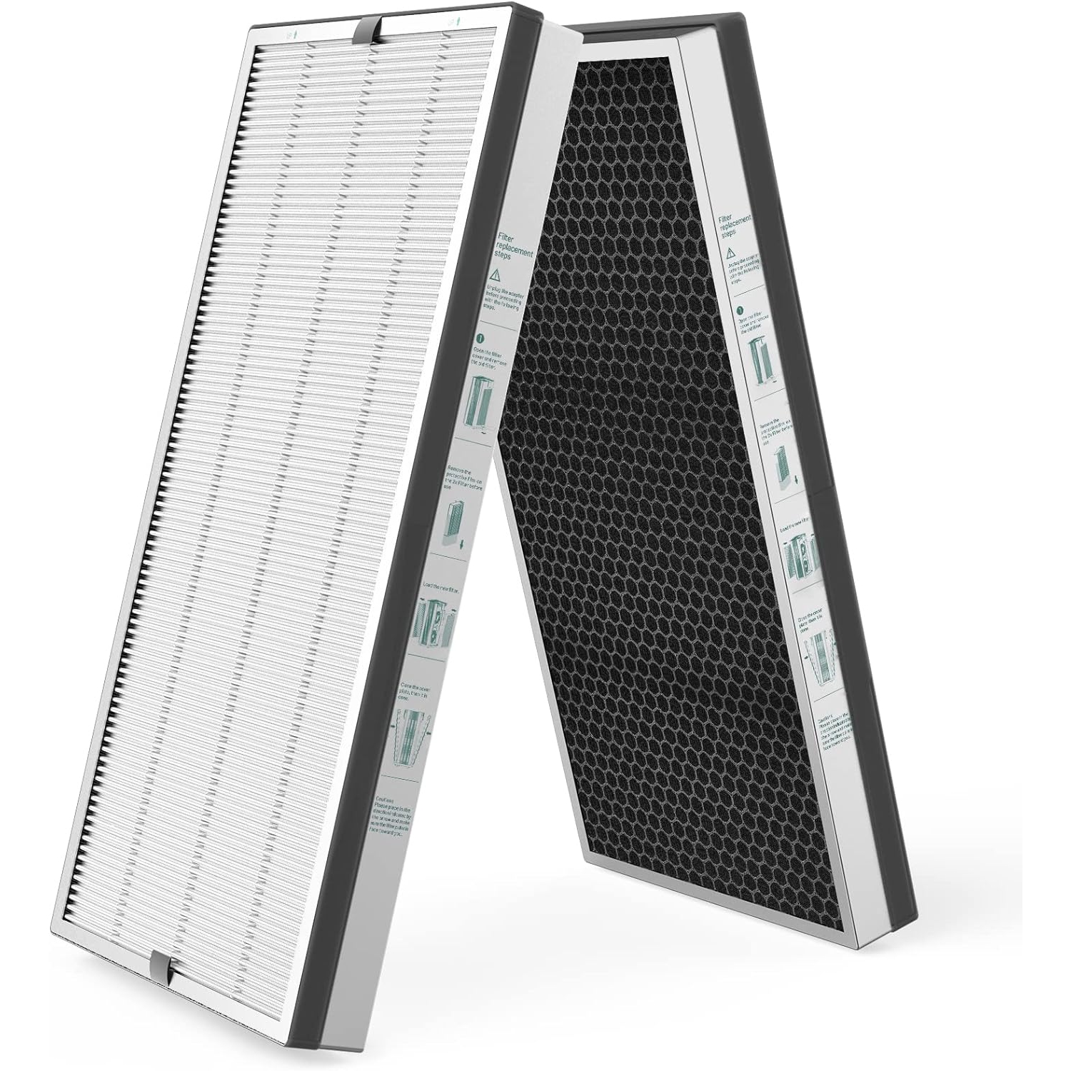 Jafända Air Filter Replacement for JF999 Air Purifier, 3-in-1 True HEPA Filter, 1.68 lb Activated Carbon, 2 Pack