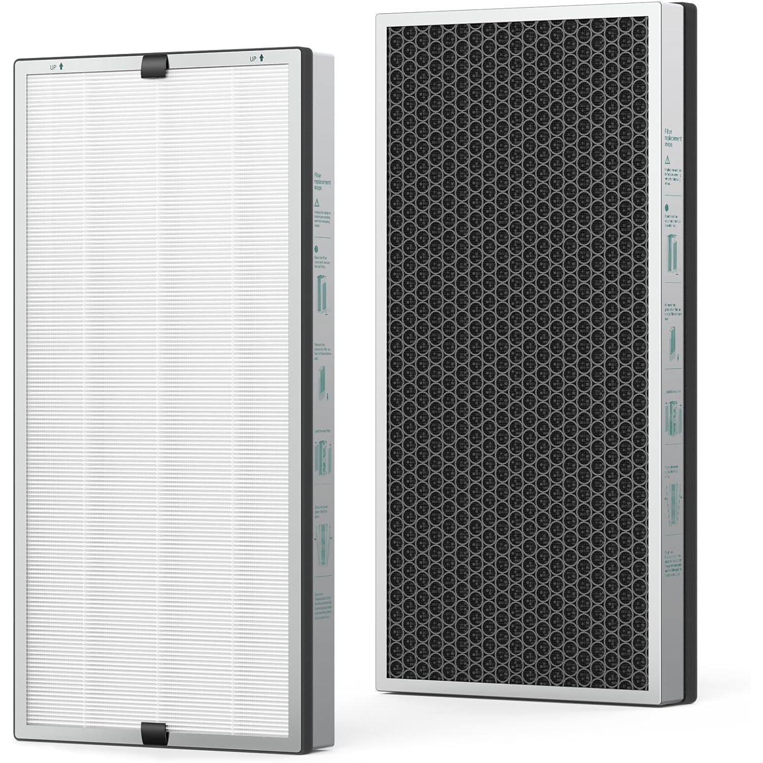 Jafända Air Filter Replacement for JF999 Air Purifier, 3-in-1 True HEPA Filter, 1.68 lb Activated Carbon, 2 Pack