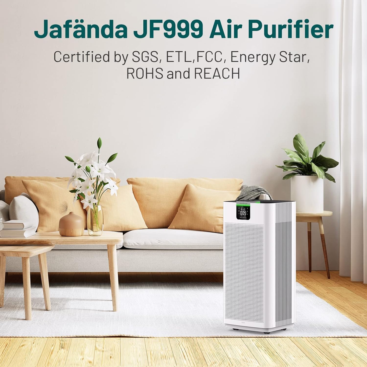 Jafända Air Purifier VOCs Filter Replacement for JF999 Air Purifier, 3-in-1 True HEPA Filter, Activated Carbon, Granular SP-Permanganate, Remove