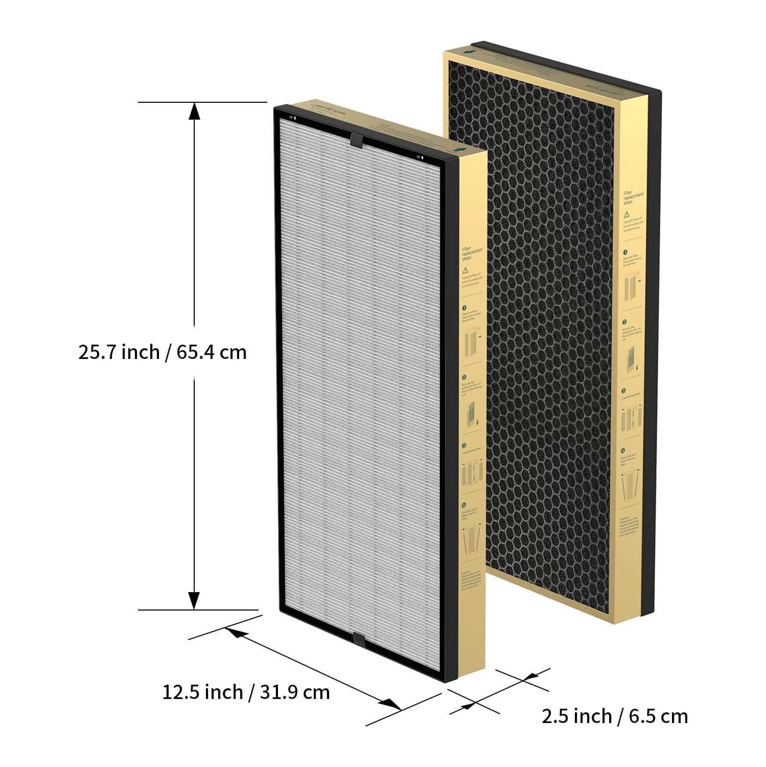 Jafända remplacement du filtre à odeurs pour purificateur d'air pour JF1500, filtre True HEPA, charbon activé par 12,35 lb, Supprimer