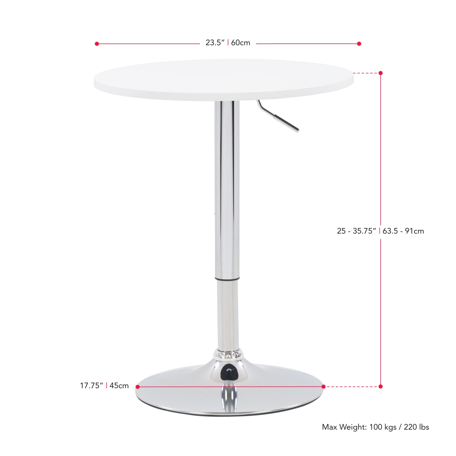 Contemporary Round Bar Table - White