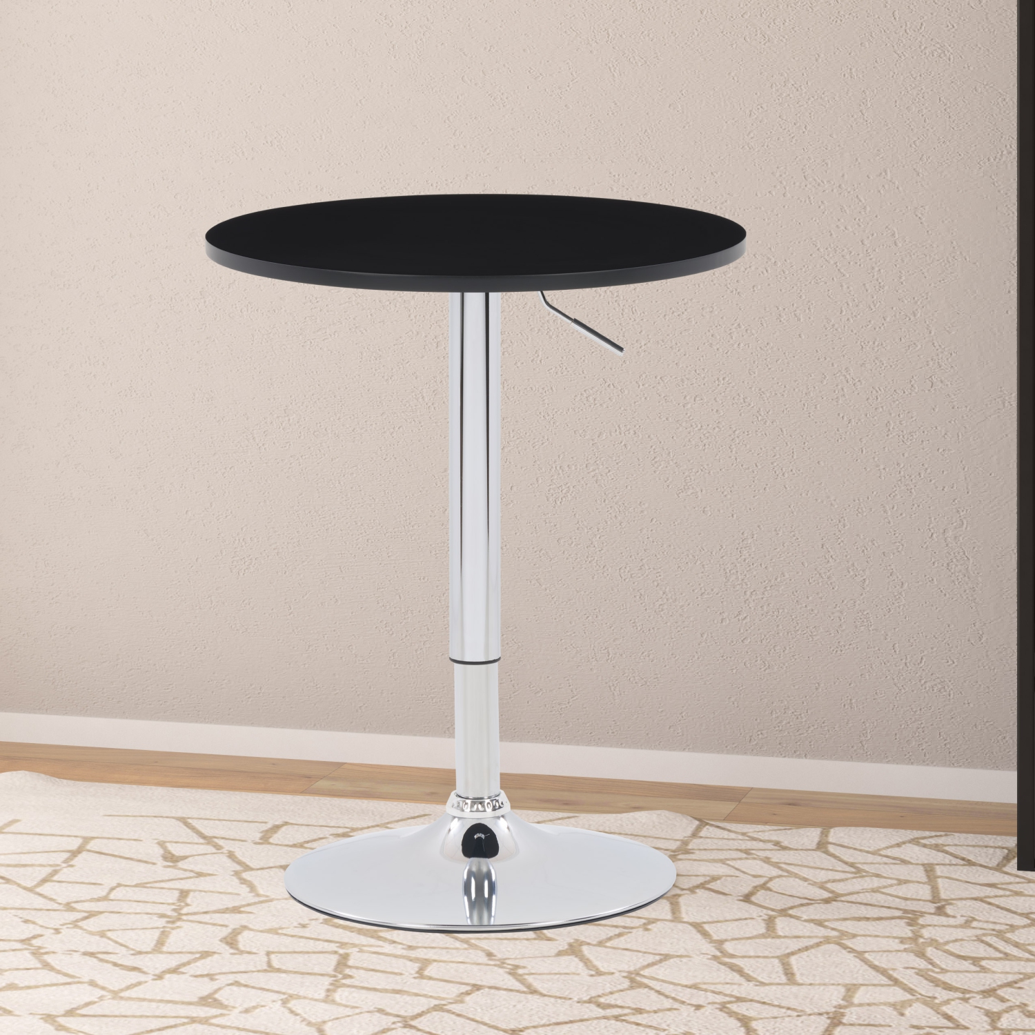Contemporary Round Bar Table - Black
