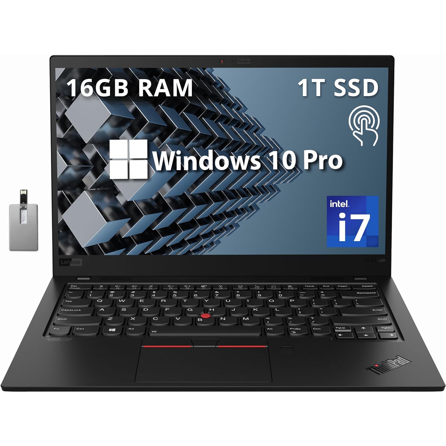 Lenovo Thinkpad X1 Carbon Gen 8 14" FHD Touchscreen Laptop, Intel Core i7-10610U, 2TB PCIe SSD, 16GB RAM, Backlit Keyboard, Fingerprint Reader, Win