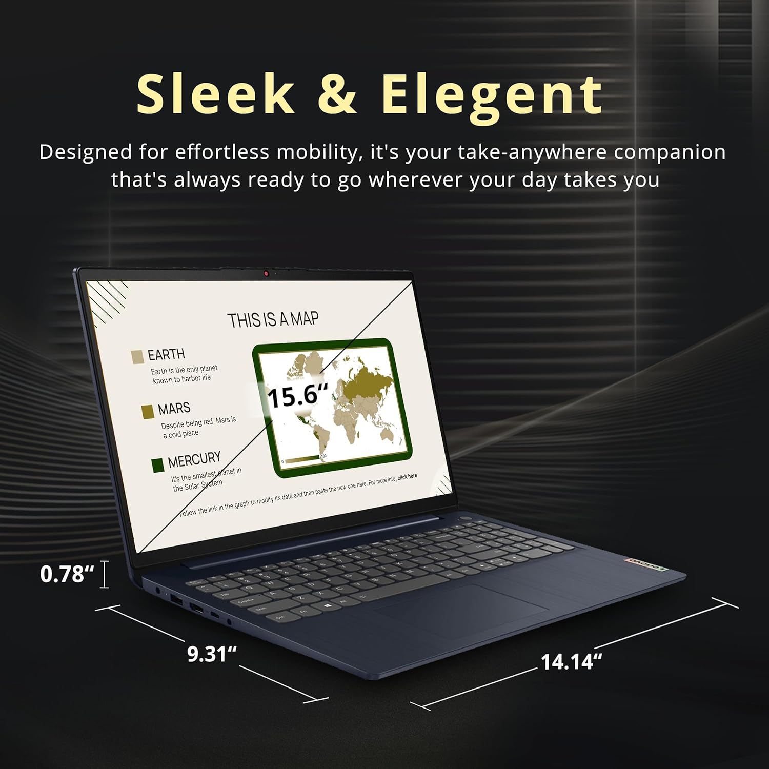 Lenovo IdeaPad 15.6" FHD Touchscreen Laptop, Intel Core i5-1155G7,512GB PCIe SSD,8GB RAM, Intel Iris Xe Graphics, HD Webcam, Win 11, Abyss Blue, 32GB