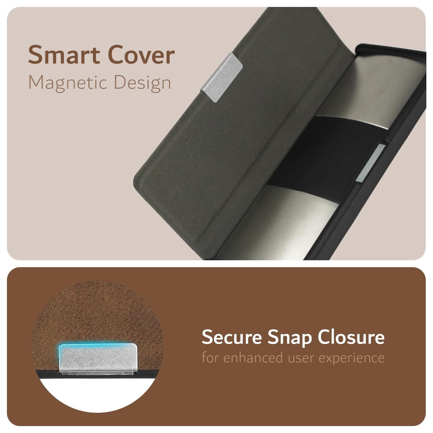 TUDIA Travel Leather Case Compatible with KardiaMobile 6L - Brown