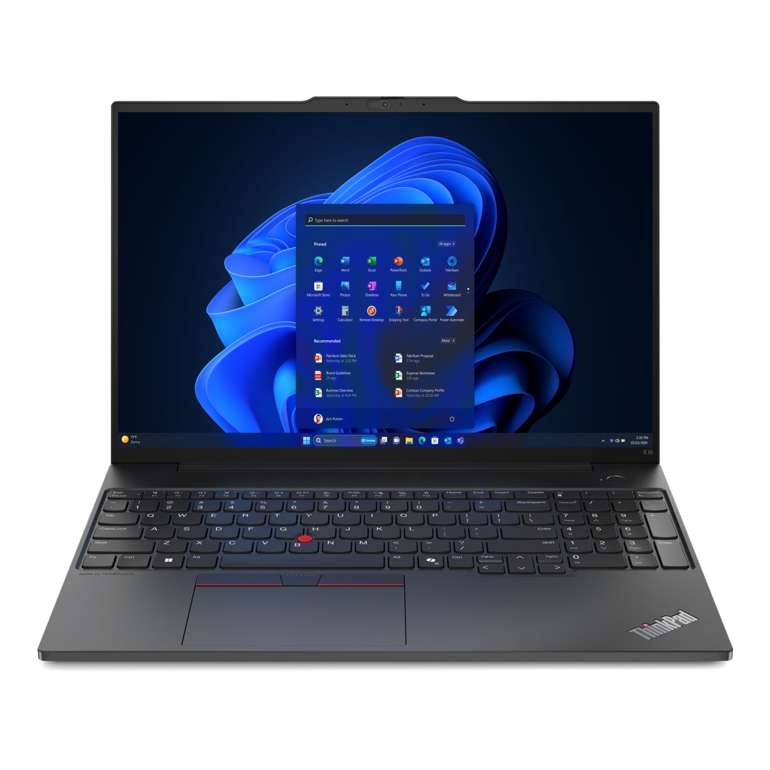 Lenovo ThinkPad E16 Gen 2 AMD Laptop, 16" IPS 60Hz, Ryzen 5 7535U, 8GB, 512GB SSD