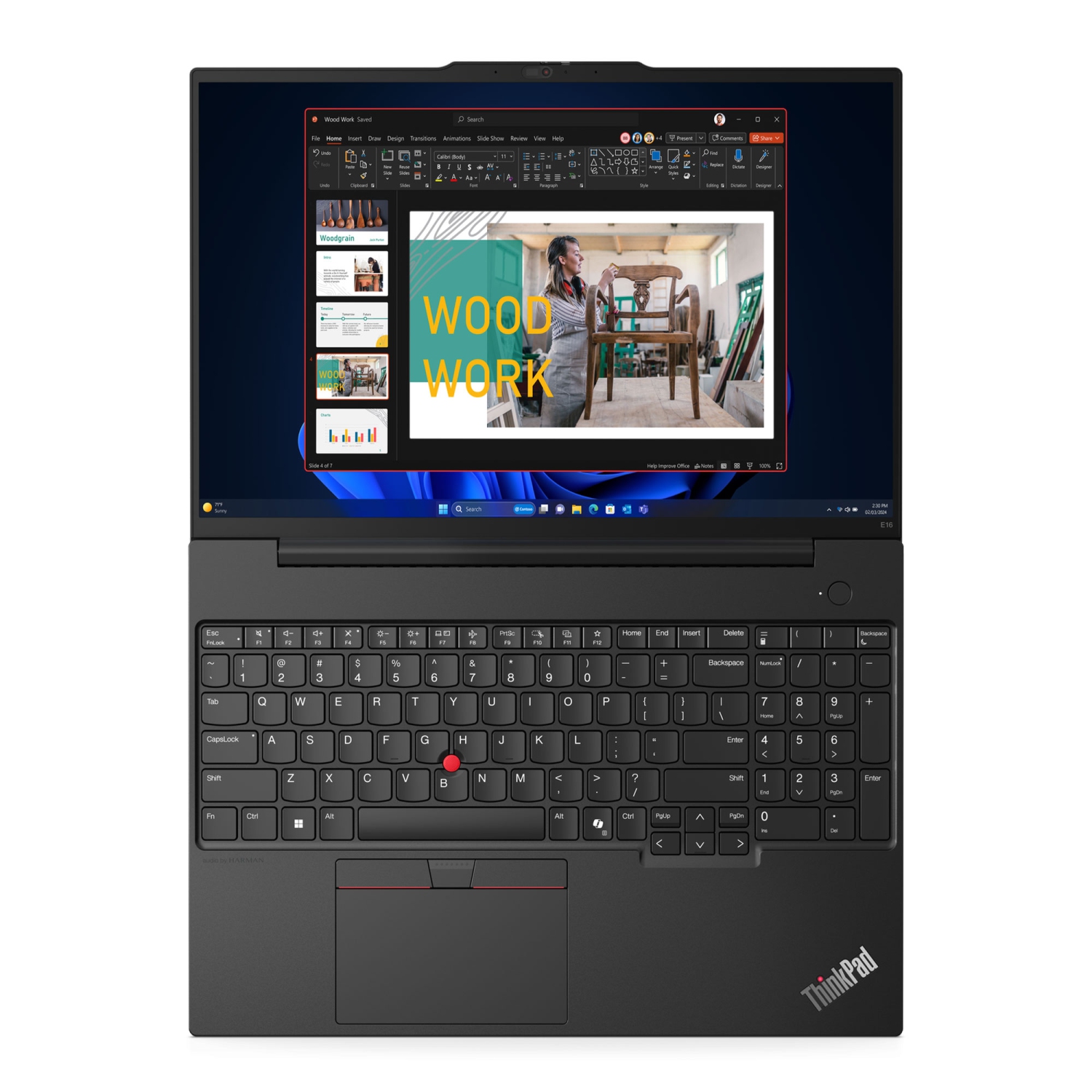Lenovo ThinkPad E16 Gen 2 AMD Laptop, 16" IPS 60Hz, Ryzen 5 7535U, 16GB, 512GB SSD