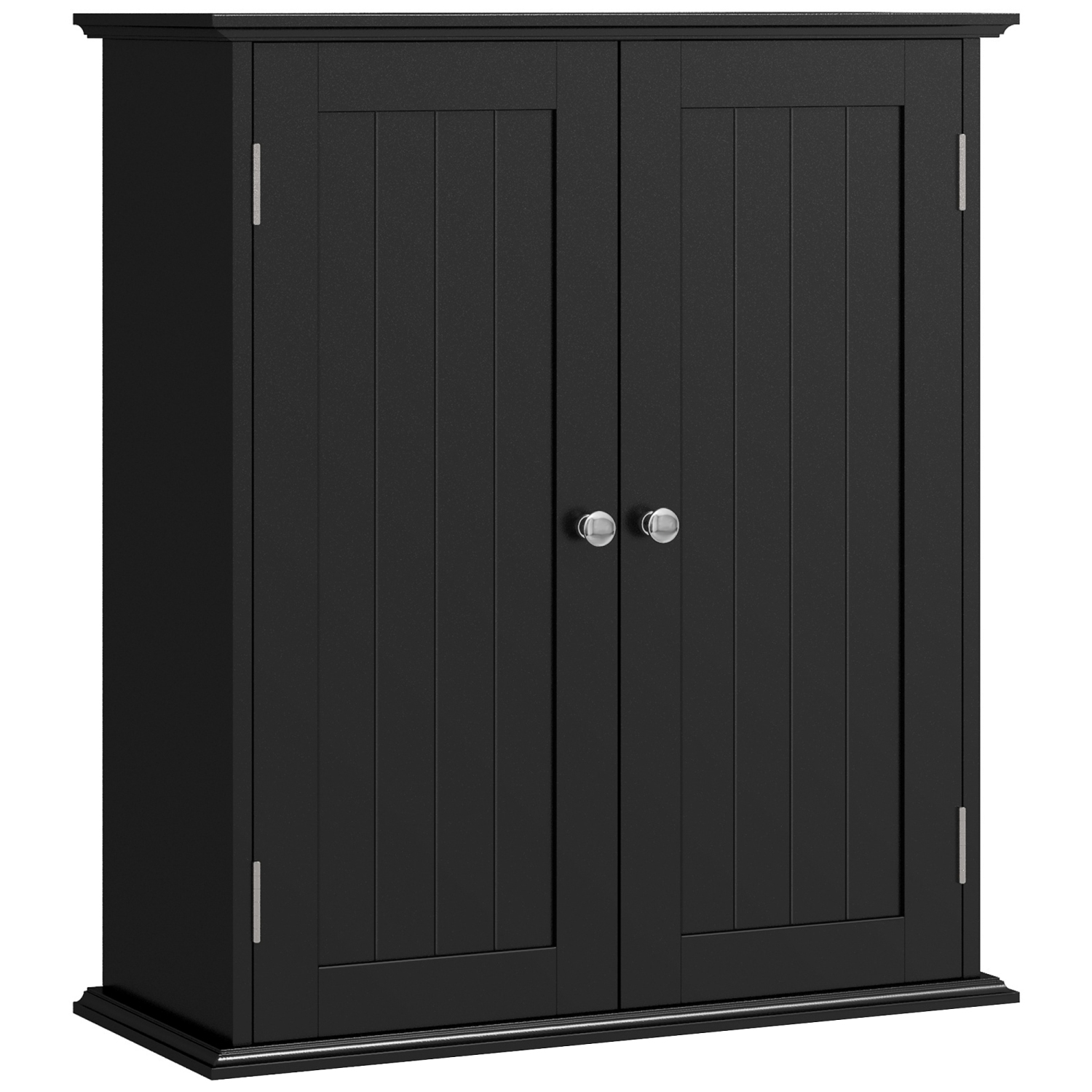 HOMCOM Medicine Cabinet, 3-Tier Bathroom Wall Cabinet with Adjustable Shelf and 2 Doors, Space Saver Bathroom Cabinet Over Toilet, Black