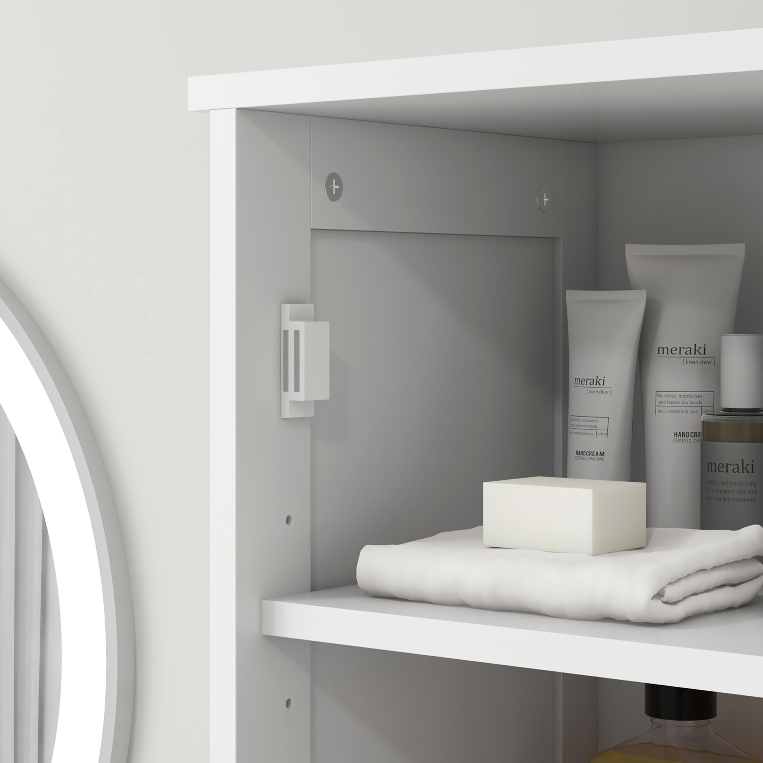 HOMCOM Tall Bathroom Storage Cabinet, Narrow Bathroom Cabinet with Doors, Drawer and Adjustable Shelves, Freestanding Linen Tower, White