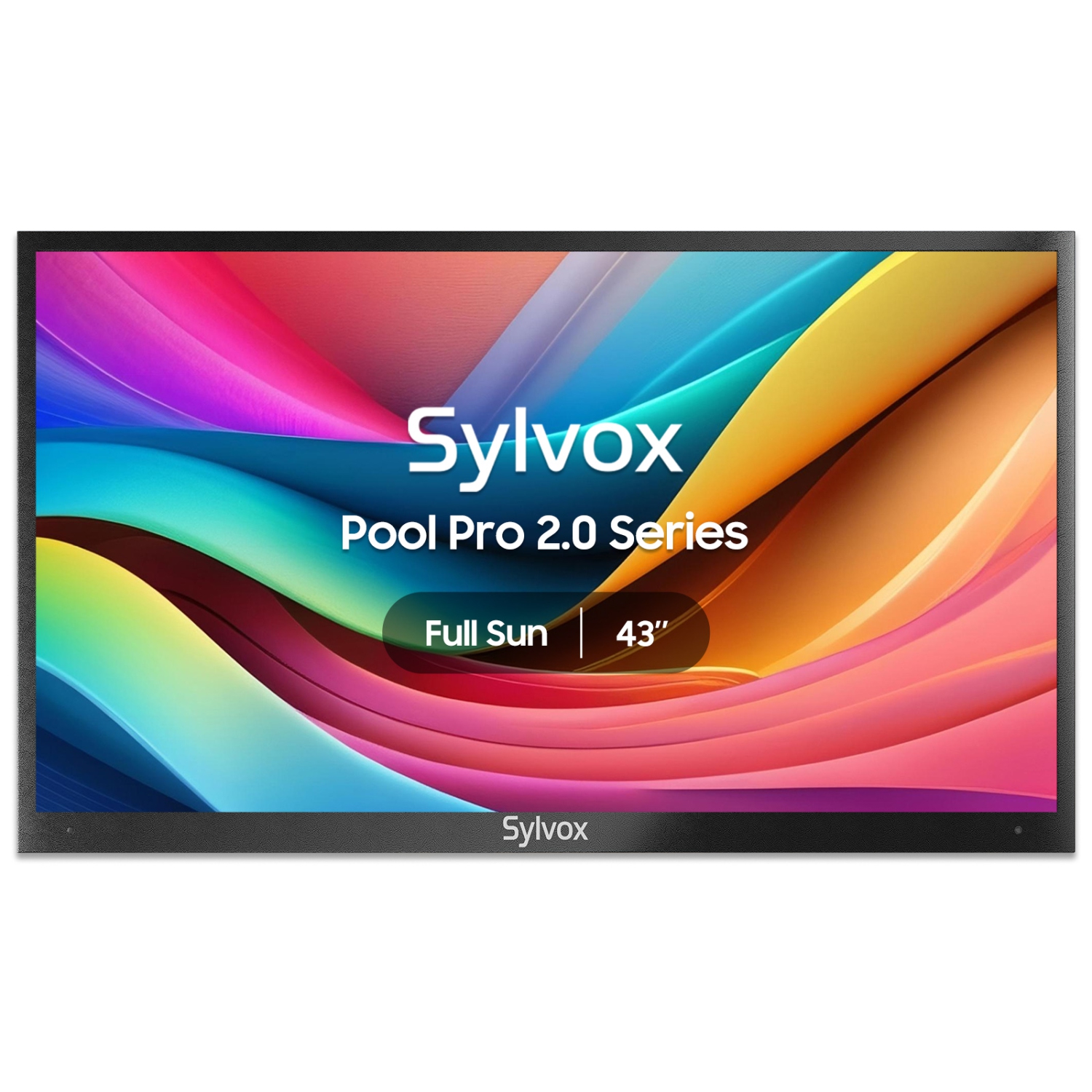 SYLVOX Outdoor TV, 43" Full Sun Smart Outdoor TV, IP55 Waterproof, Voice Remote, 2000nits Weatherproof Television, Google Assistant Chromecast(Pool Pro 2.0)