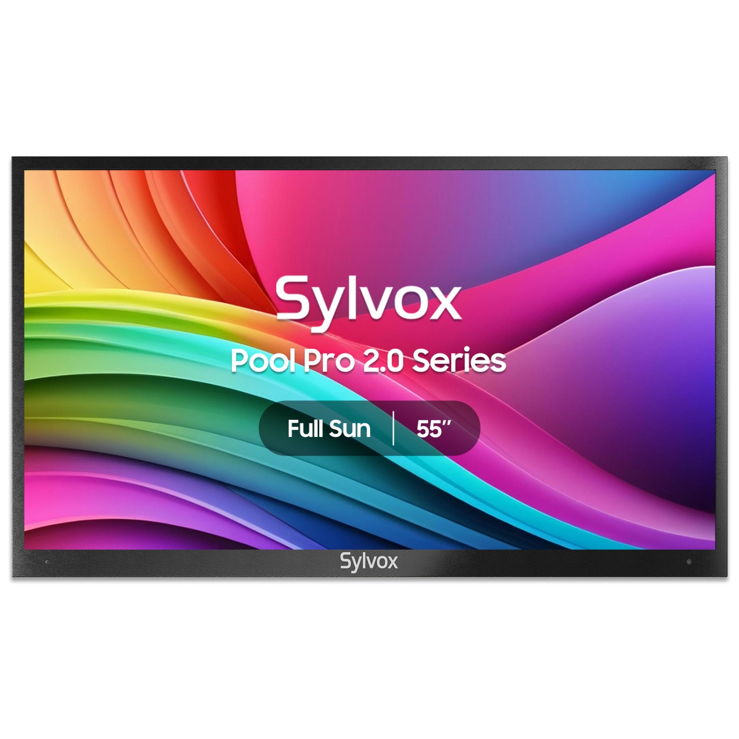 SYLVOX Outdoor TV, 55" Full Sun Smart Outdoor TV, IP55 Waterproof, Voice Remote, 2000nits Weatherproof Television, Google Assistant Chromecast(Pool Pro 2.0)