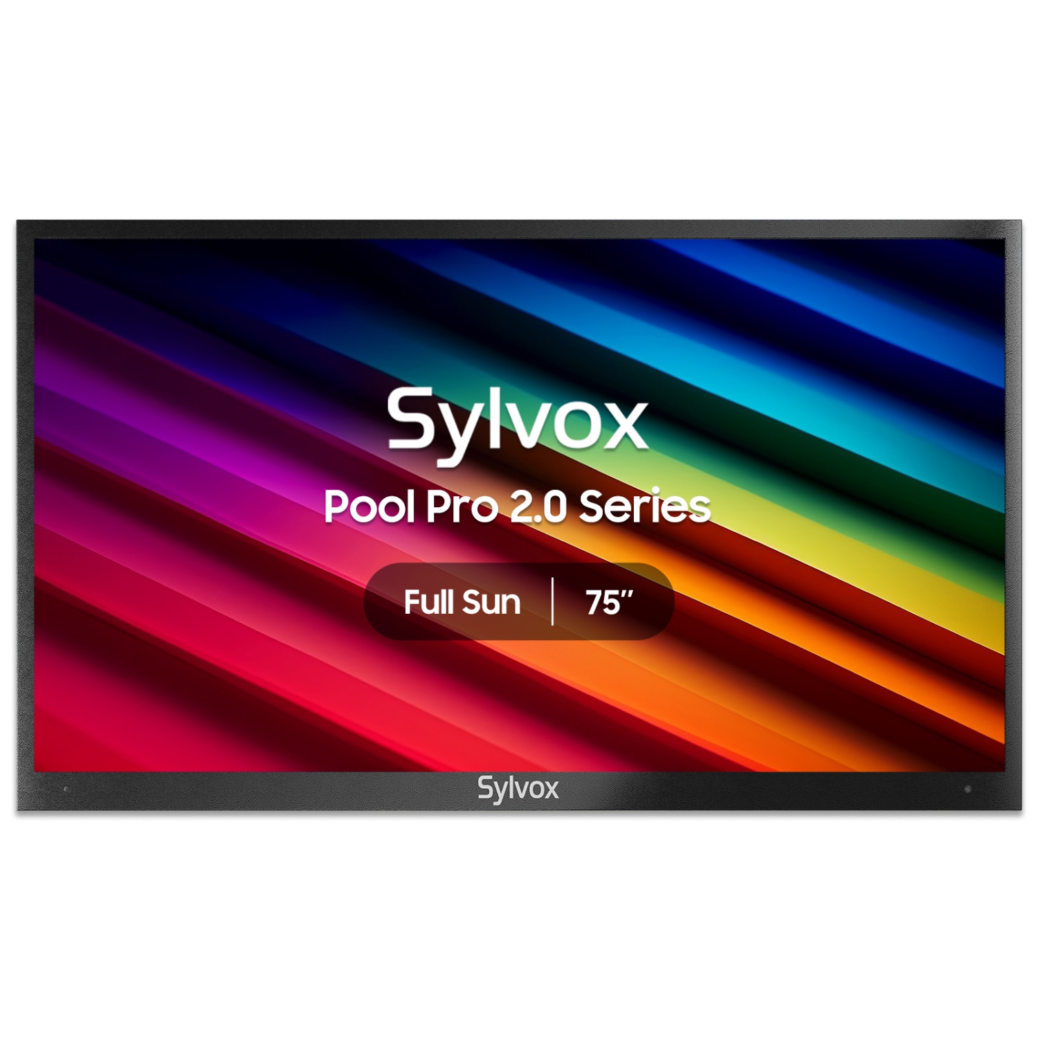 SYLVOX Outdoor TV, 75" Full Sun Smart Outdoor TV, IP55 Waterproof, Voice Remote, 2000nits Weatherproof Television, Google Assistant Chromecast(Pool Pro 2.0)