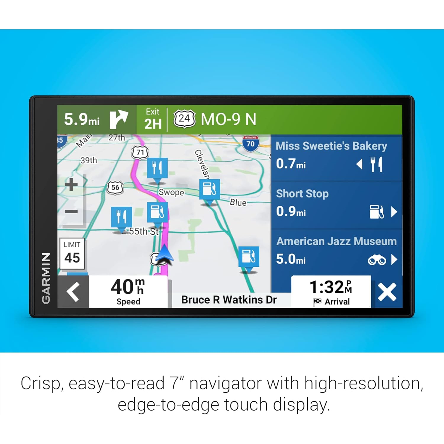 Garmin DriveSmart 76, 7-inch Car GPS Navigator with Bright, Crisp High-Resolution Maps and Garmin Voice Assist