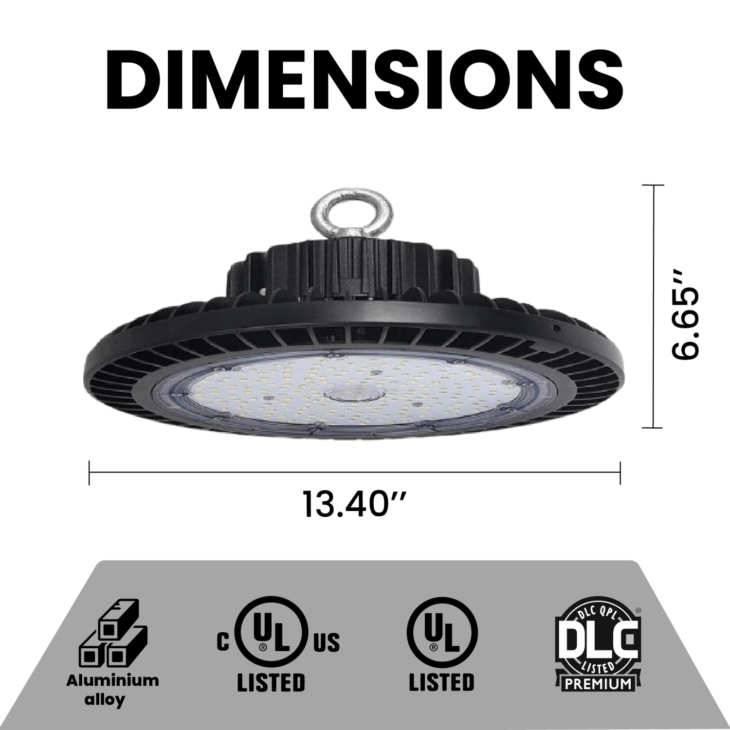 120-347V LED UFO High Bay Light, 240W 33600LM 5000K Daylight, LED Round Highbay Light, 0-10V Dimmable Commercial LED Shop Light, IP65 Waterproof cUL