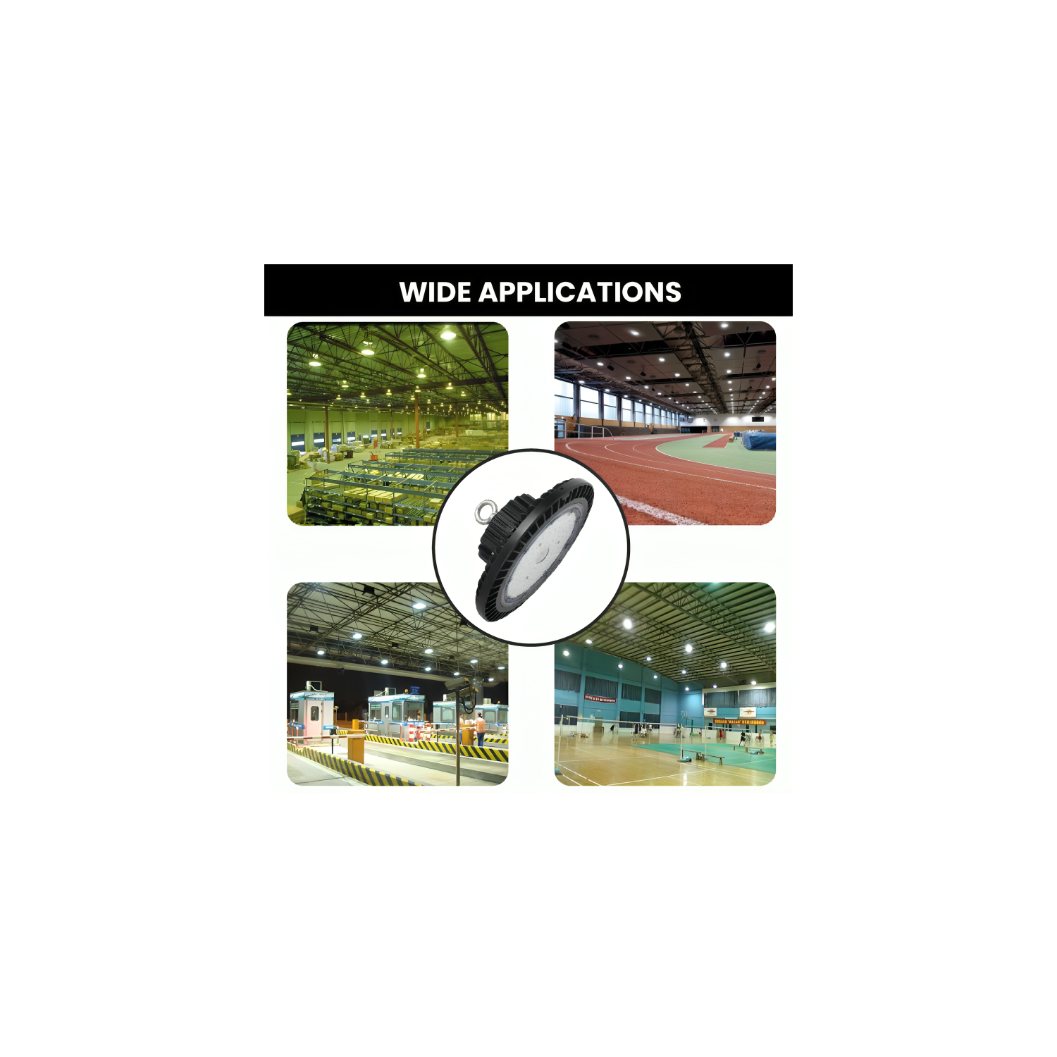 120-347V LED UFO High Bay Light, 240W 33600LM 5000K Daylight, LED Round Highbay Light, 0-10V Dimmable Commercial LED Shop Light, IP65 Waterproof cUL