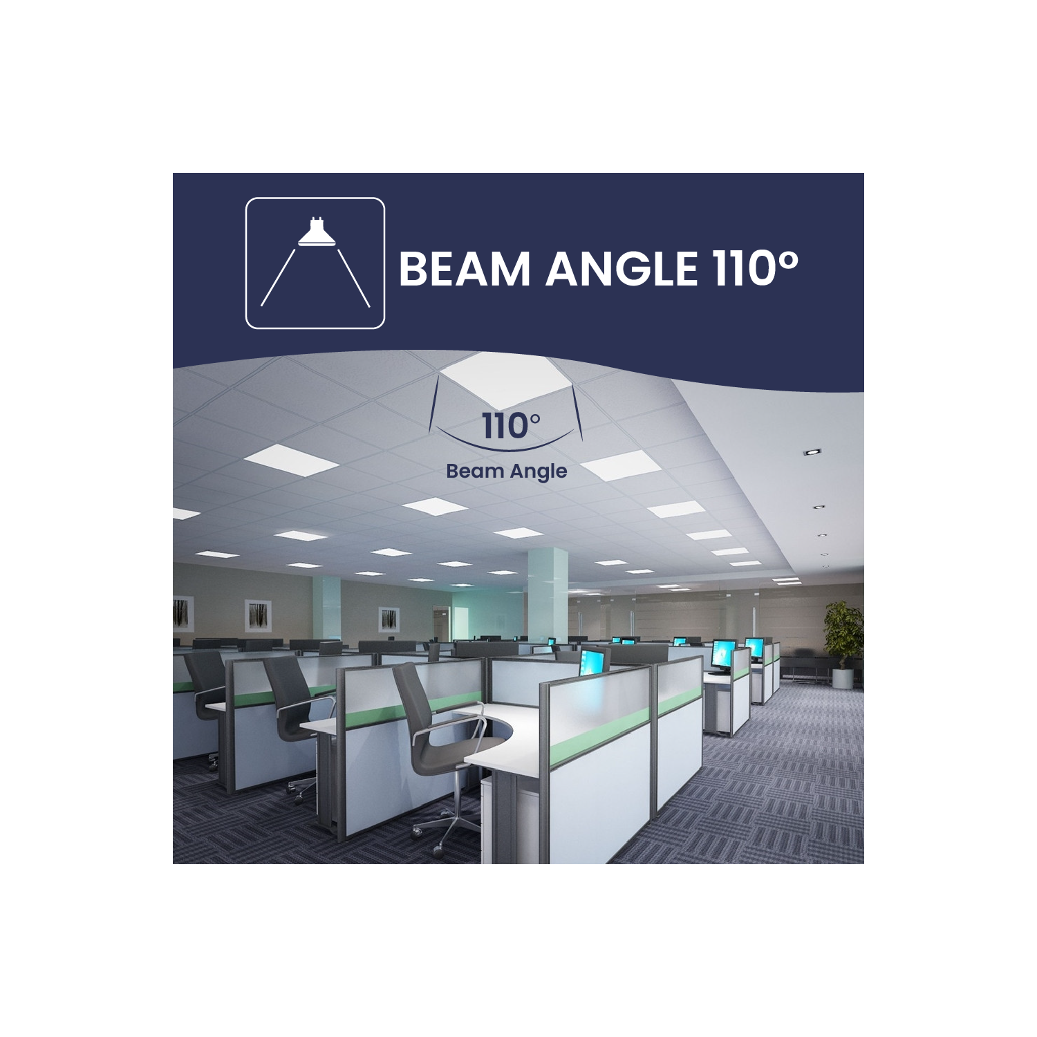 2x2 LED Flat Panel Light, 3-Way CCT 3500K-4000K-5000K Adjustable Back-Lit LED Panel, Pre-Select Wattage 25W-30W-40W, Dimming 0-10V, 5000LM Light,