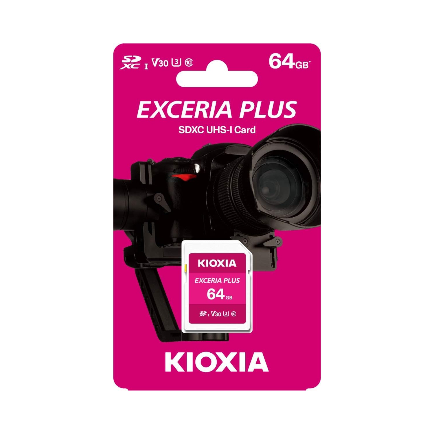 Kioxia 64GB Exceria Plus SD Memory Card SDXC UHS-I U3 Class 10 V30 4K Video Recording LNPL1M064GG4