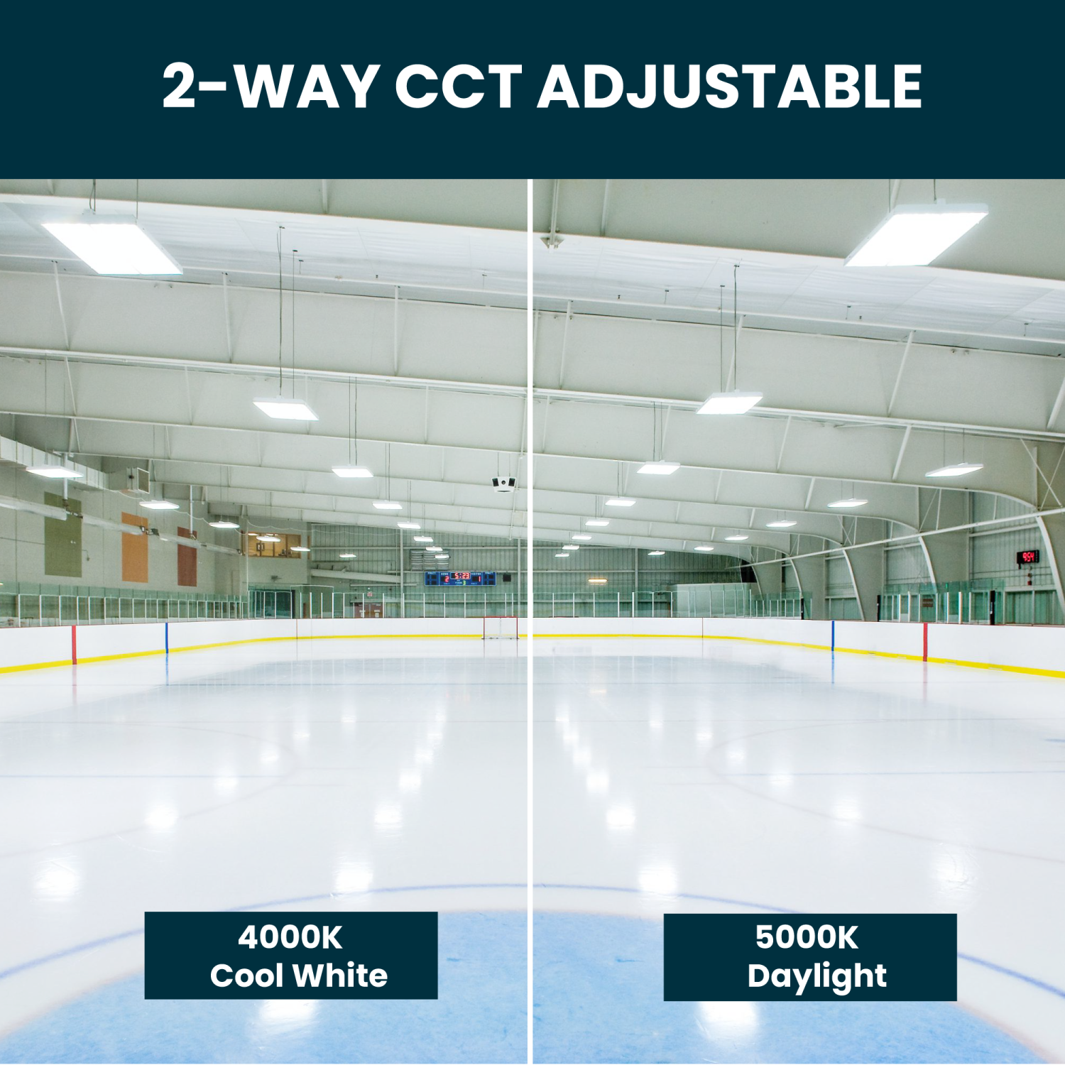 2FT LED Linear High Bay Lights Dimmable, 105W/85W/65W Power Selectable, 135LM/W, 4000K/5000K CCT Adjustable, Includes V Hooks, 10ft Cord, Ideal for