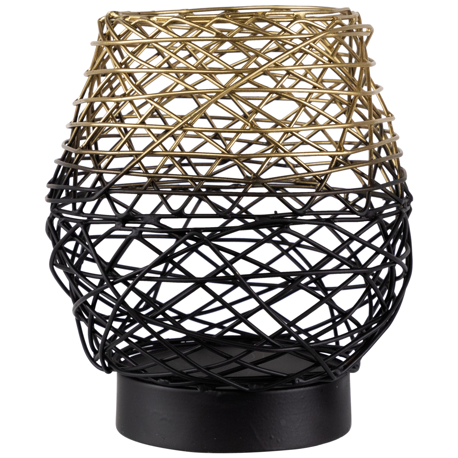 Small Woven Ombre Iron Votive Candle Holder - 6.25" - Black and Gold