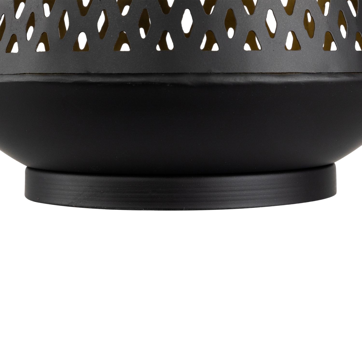 Small Laser-Cut Pillar Candle Holder - 9" - Black and Gold Finish