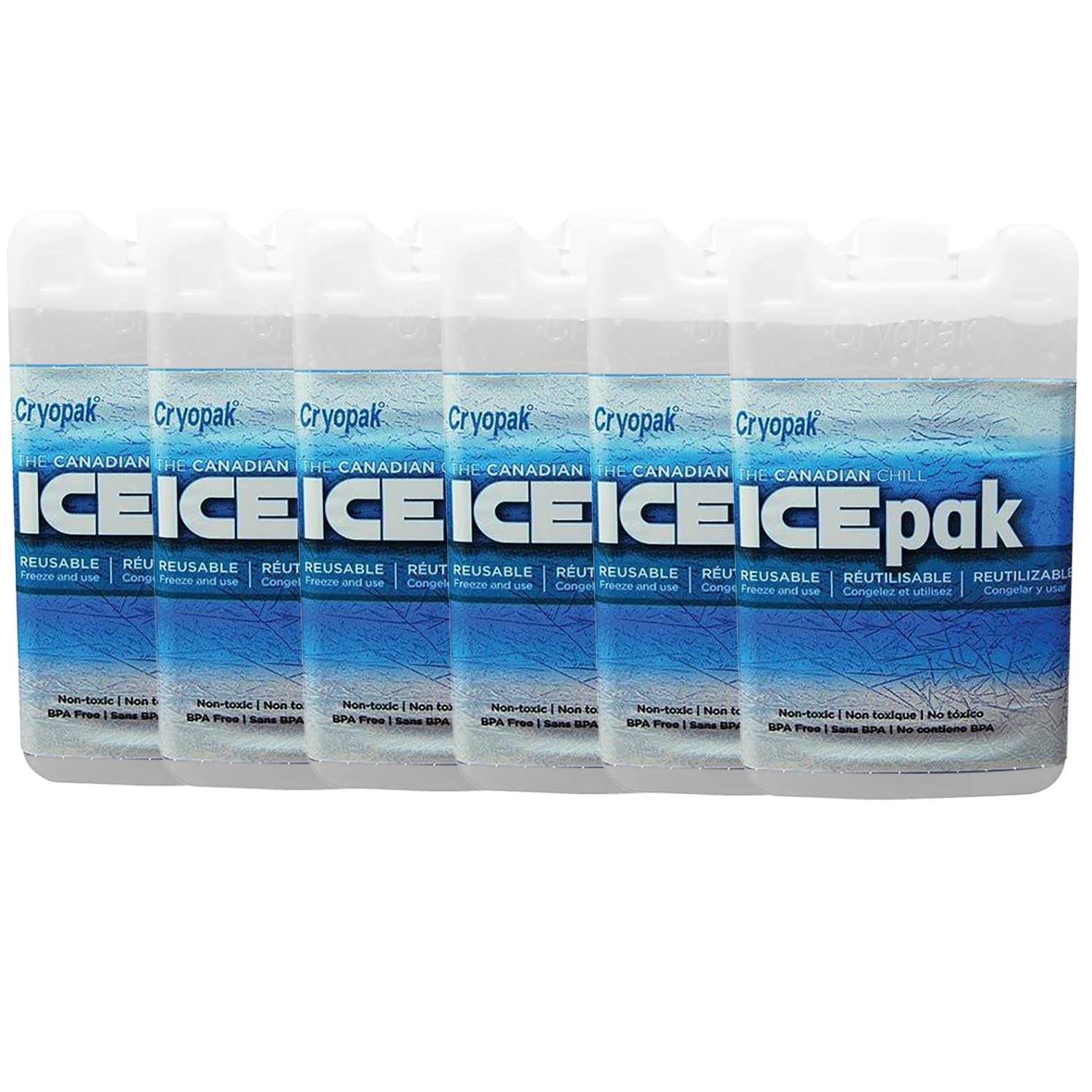 Cryopak - Pack of 6 Reusable IcePak, Non-Toxic, White
