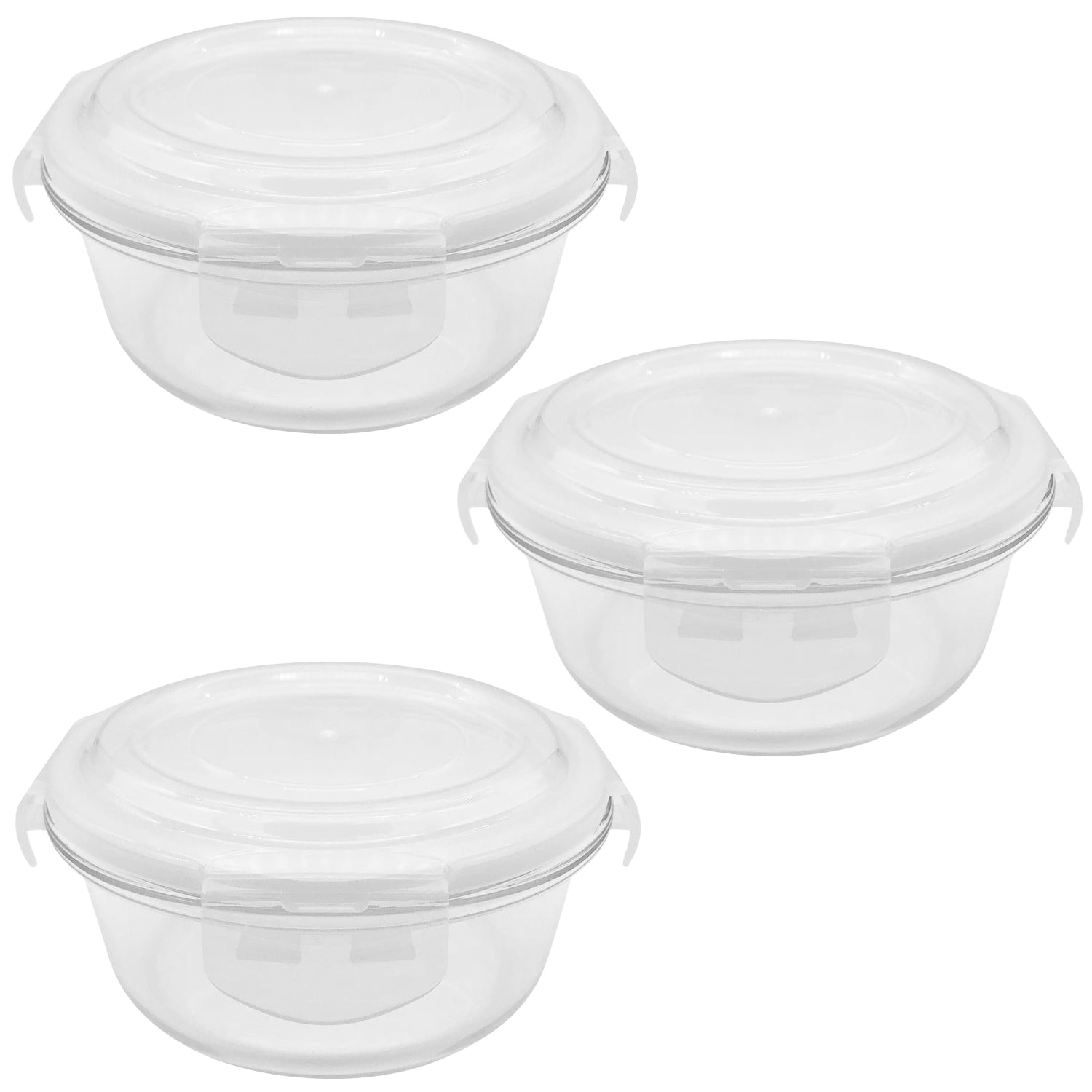 EraWare - Ensemble de 3 contenants en verre borosilicaté, étanches et à l'épreuve des fuites, va au four, 620&nbsp;ml