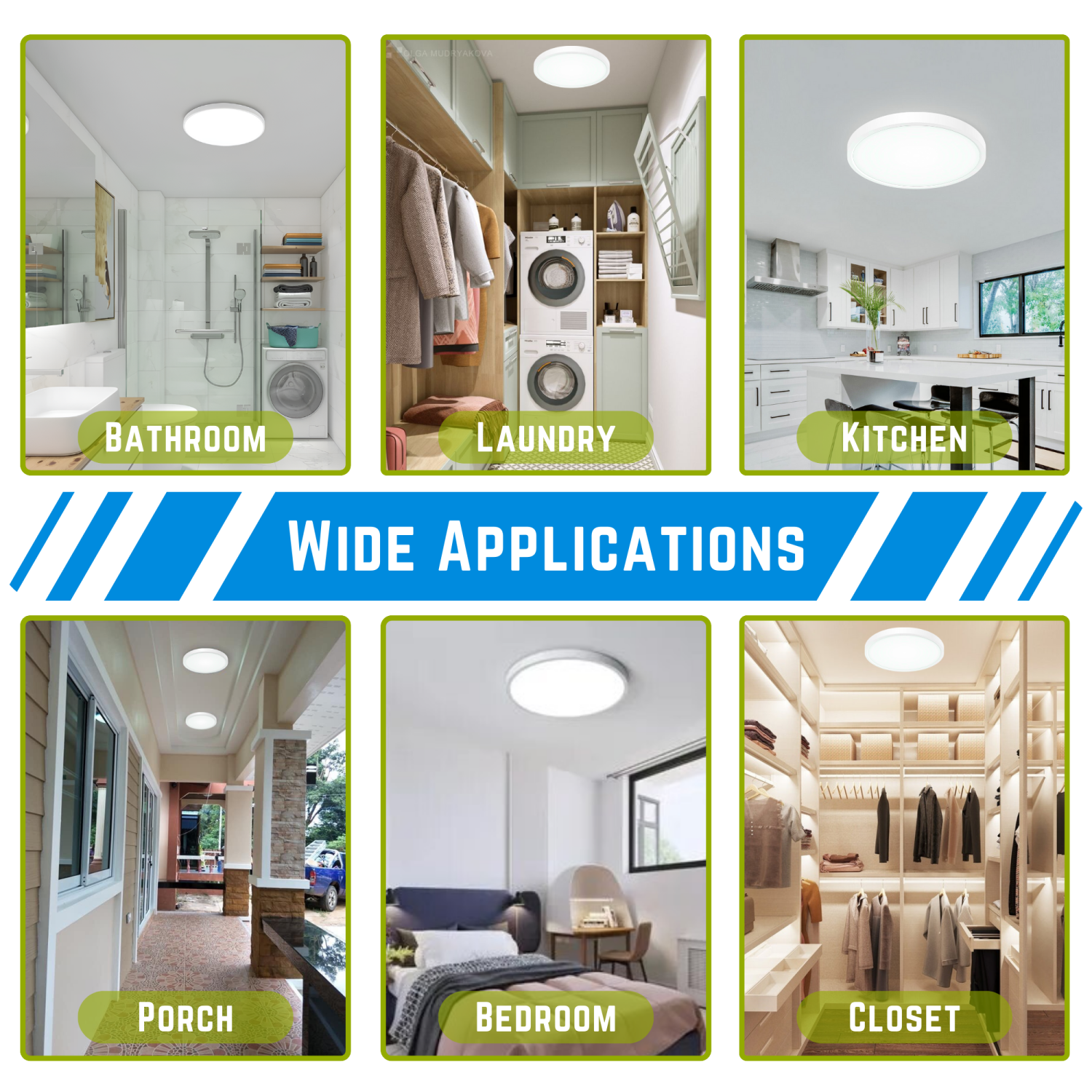 LED 7 Inch Flush Mount Ceiling Light, Dimmable Ceiling Lights Fixture, 28W 3200LM, Low Profile Round Surface Mount Light, 3CCT Selectable, ETL