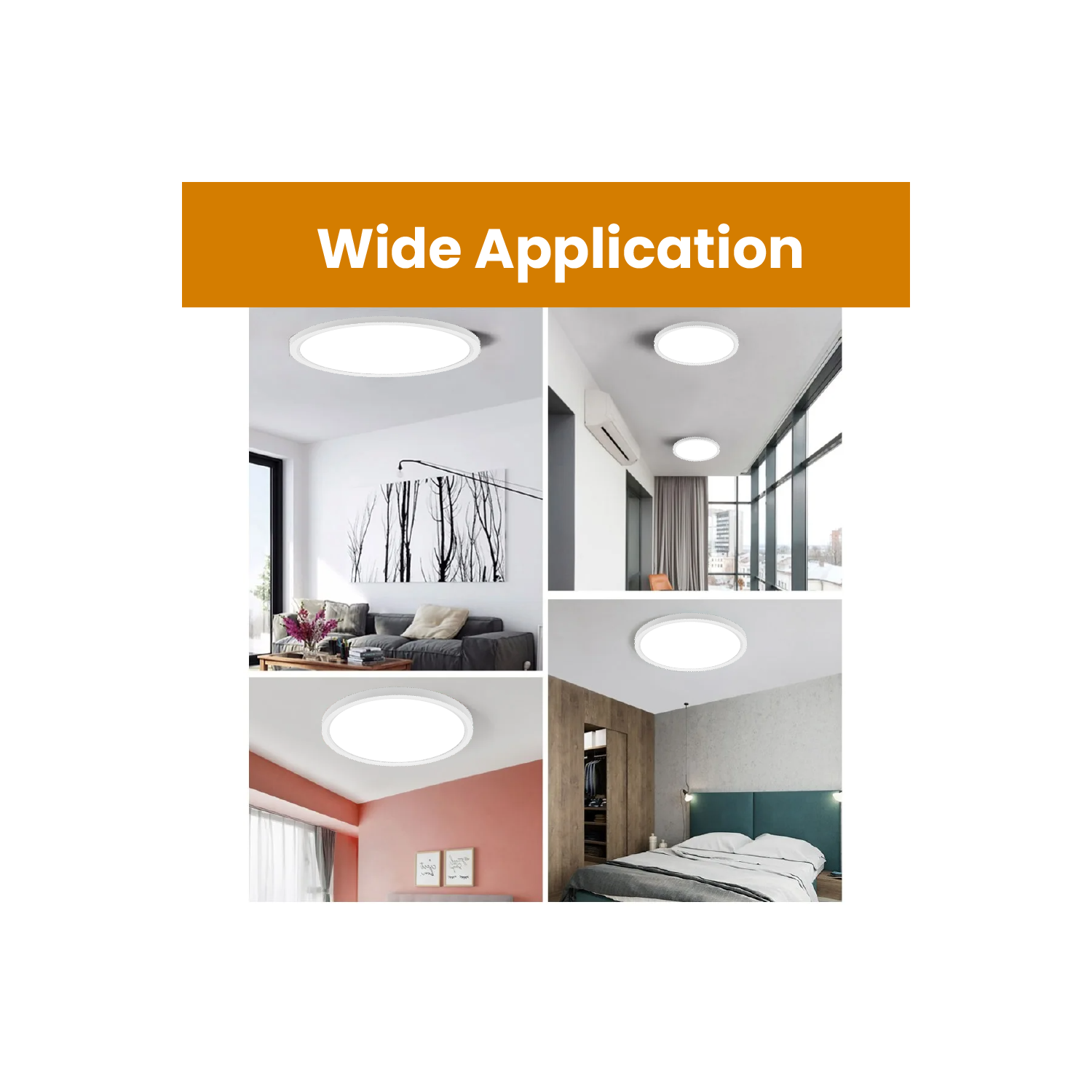 LED 15 Inch Flush Mount Ceiling Light, Dimmable Ceiling Lights Fixture, 28W 3200LM, Low Profile Round Surface Mount Light, 3CCT Selectable, ETL