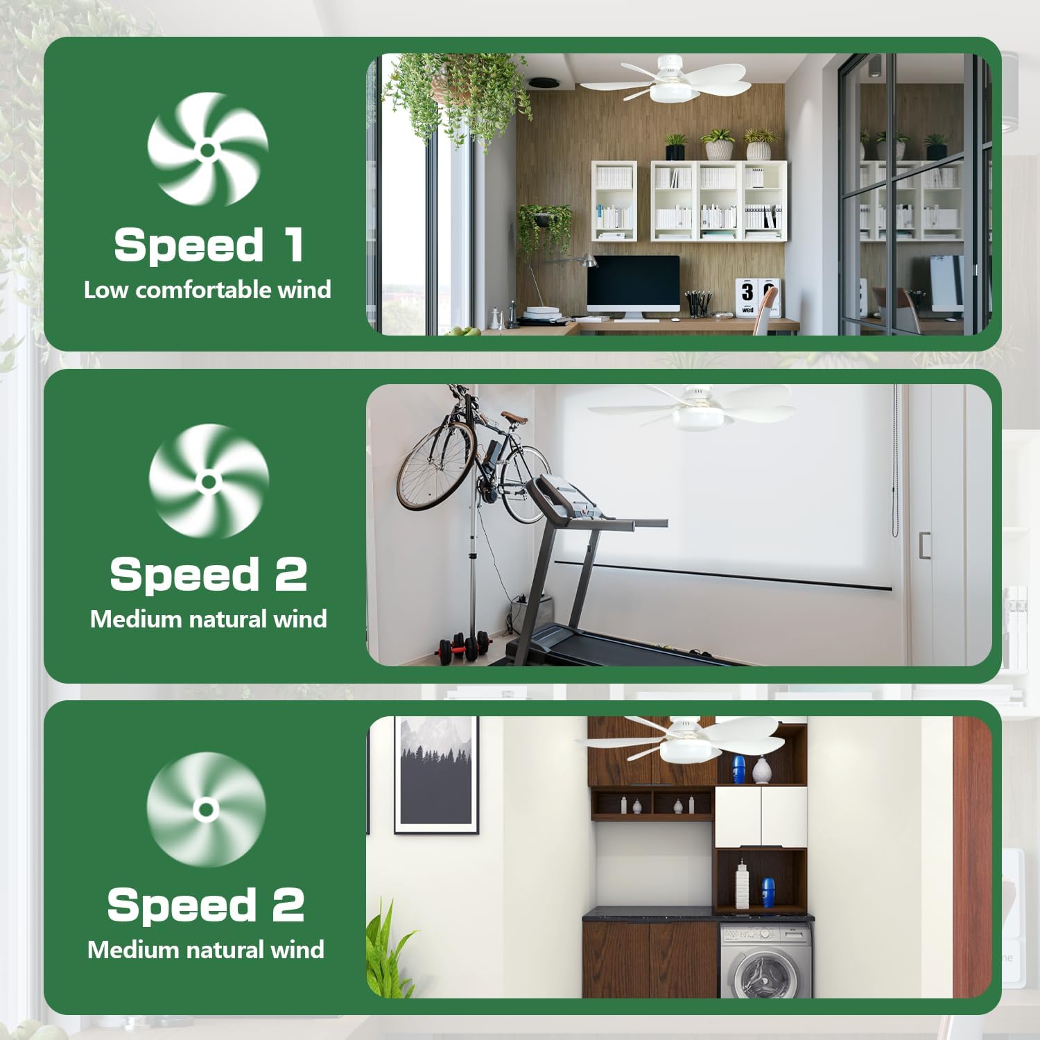 Socket Screw-in Ceiling Fan with Light and Remote - 20.5" 3-Speed Fan, Dimmable LED, E26 Base - Ideal for Kitchen, Bedroom, and Small Spaces