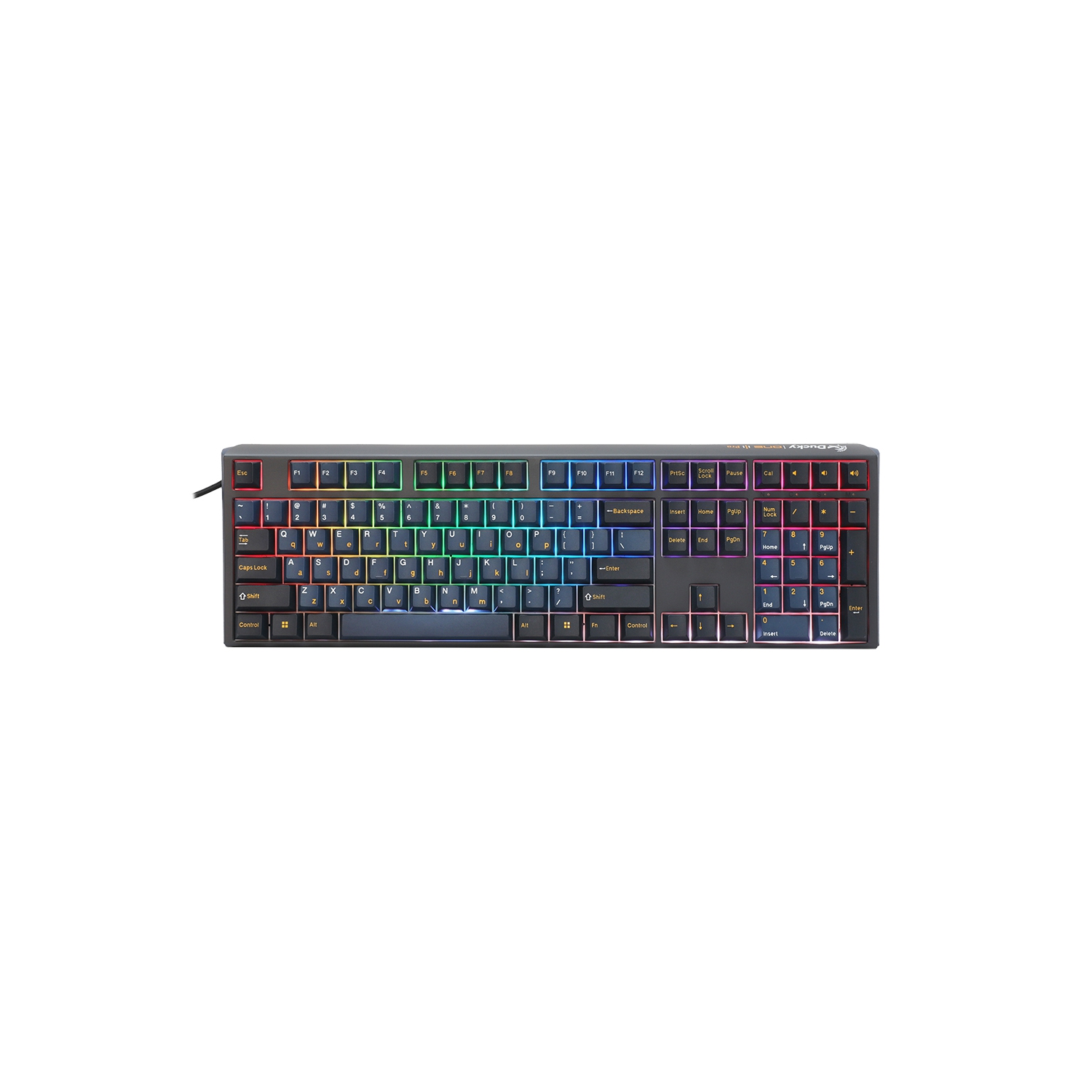 Ducky ONE 3 Pro Nazca Line Hot-Swappable RGB Mechanical Keyboard, 8K Polling Rate, Cherry MX2A Blue, Triple-Shot PBT Keycaps, Full Size Layout (104 keys), Black