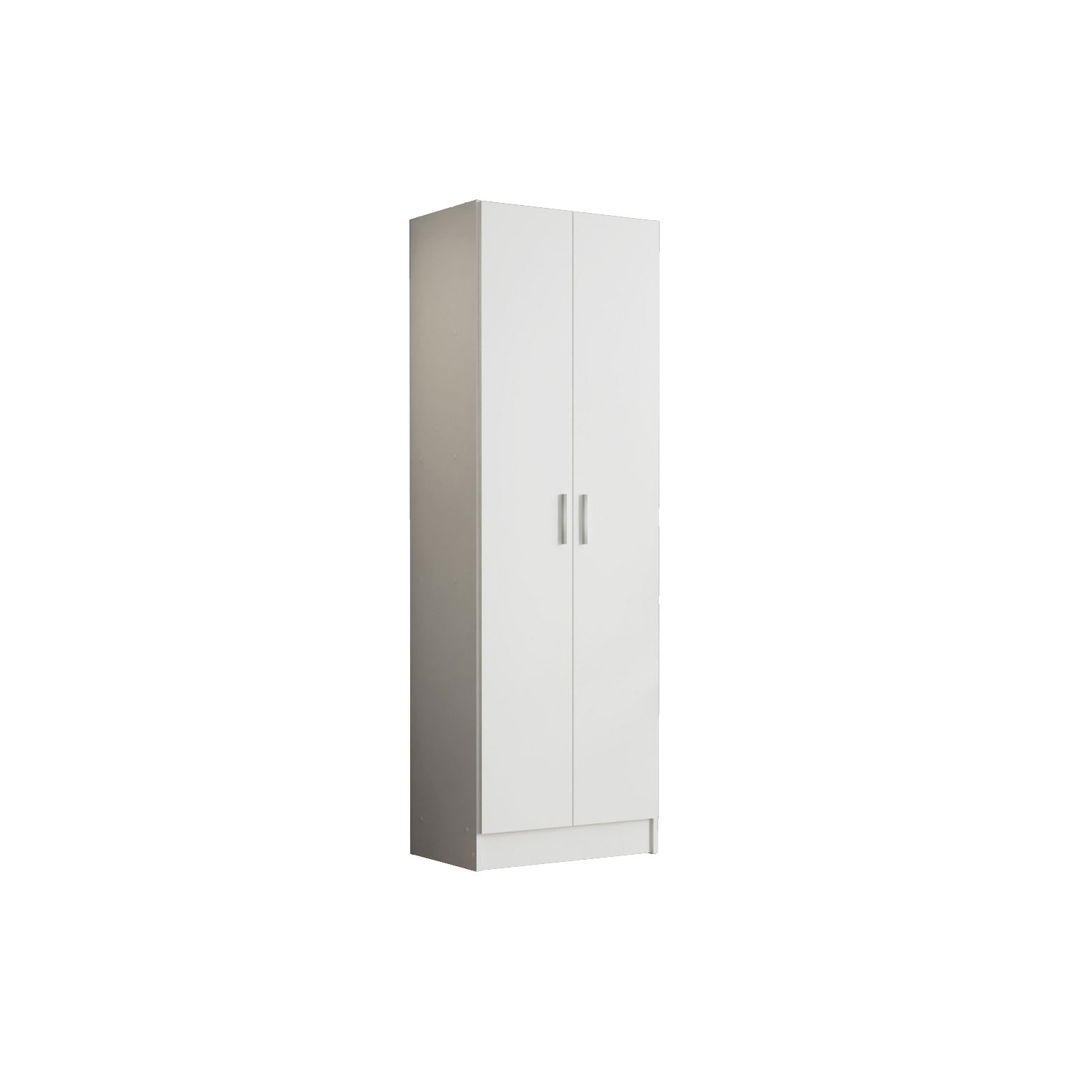 Madesa Modern Pantry Storage Cabinet Armoire Closet with 2 Doors and 5 Utility Shelves 23"L Wooden Organization Unit - White