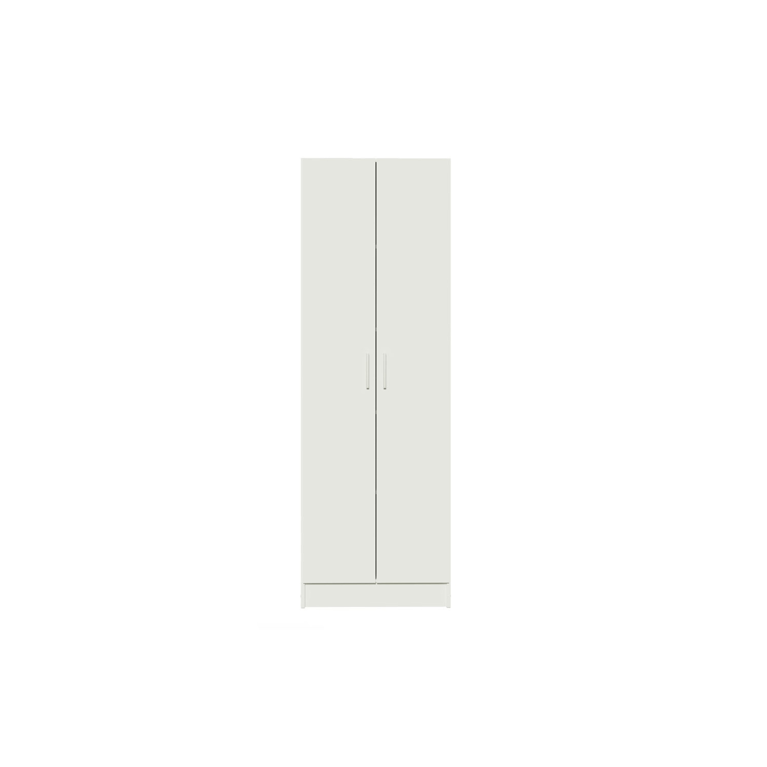 Madesa Modern Pantry Storage Cabinet Armoire Closet with 2 Doors and 5 Utility Shelves 23"L Wooden Organization Unit - White