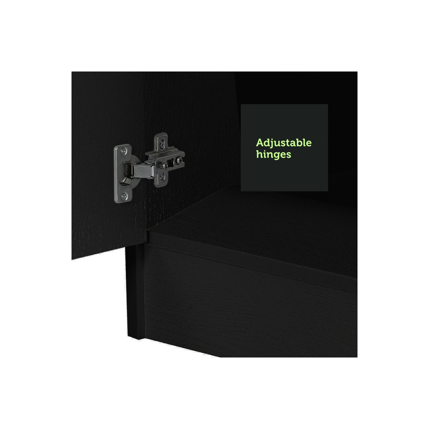 Madesa 2 Door Storage Cabinet with Ample Shelf Space 31"L Utility Armoire Closet Modern Entryway and Bedroom Organization Unit - Black