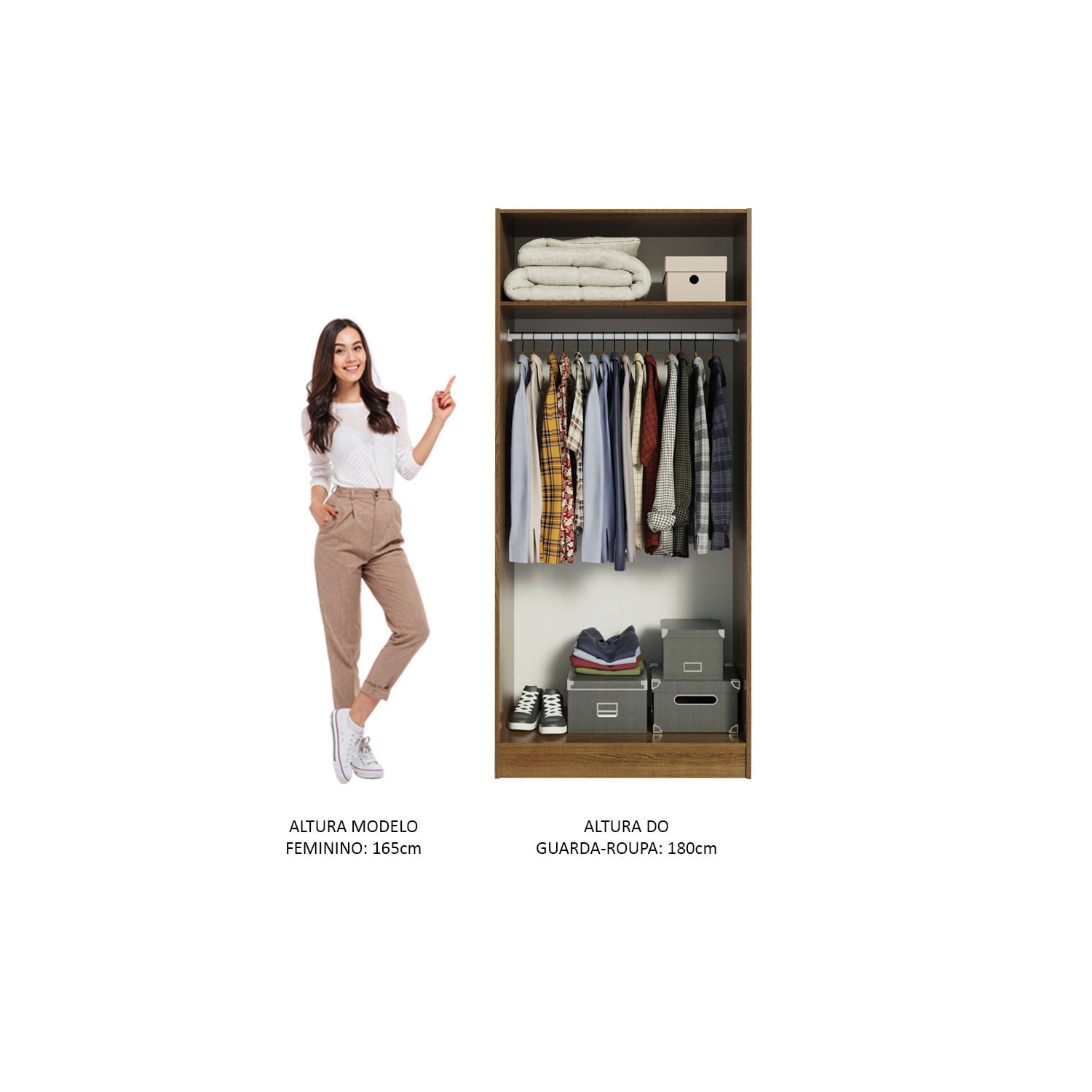 Madesa 2 Door Storage Cabinet with Ample Shelf Space 31"L Utility Armoire Closet Modern Entryway and Bedroom Organization Unit - Brown