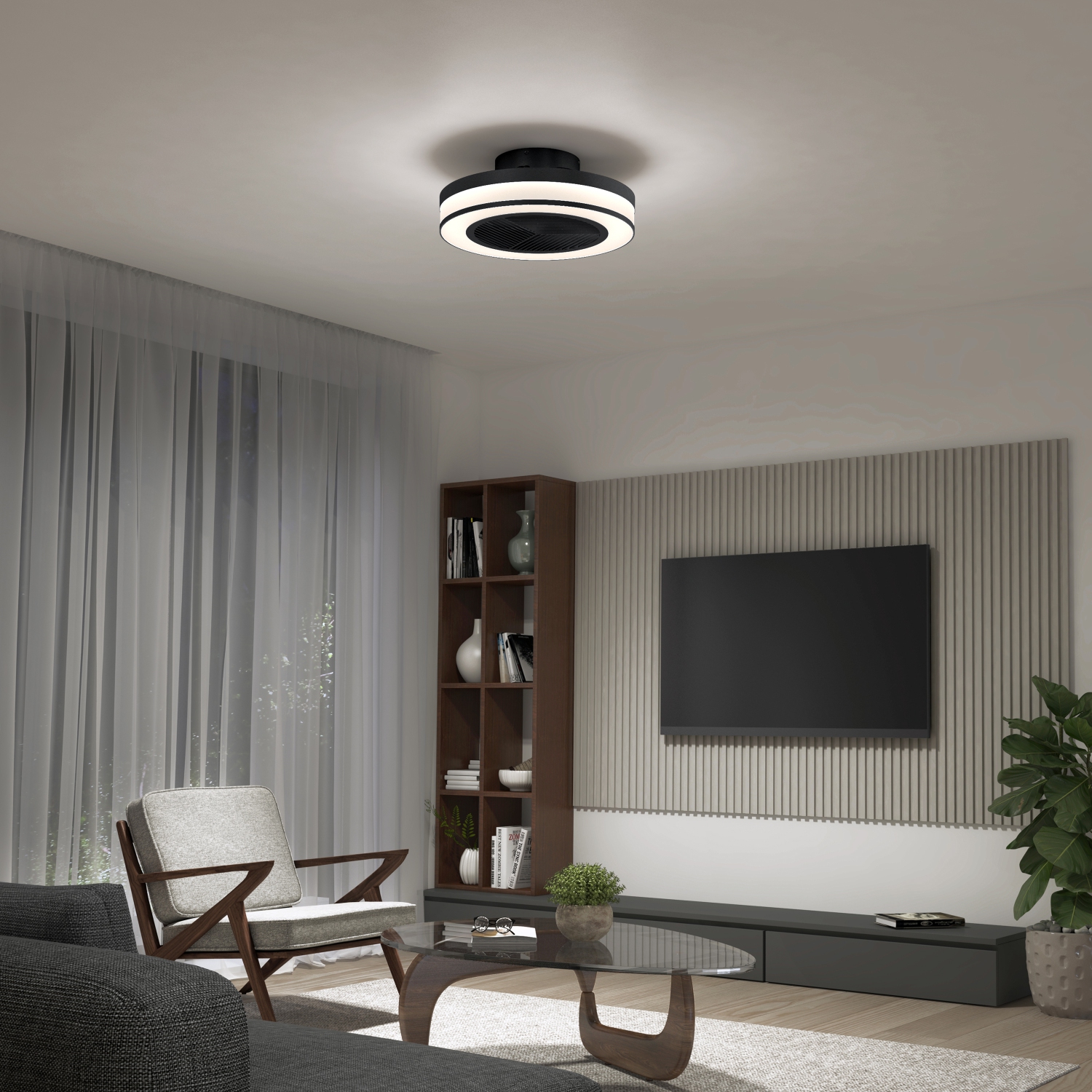 Artika Ceiling Fan with LED Light- Black