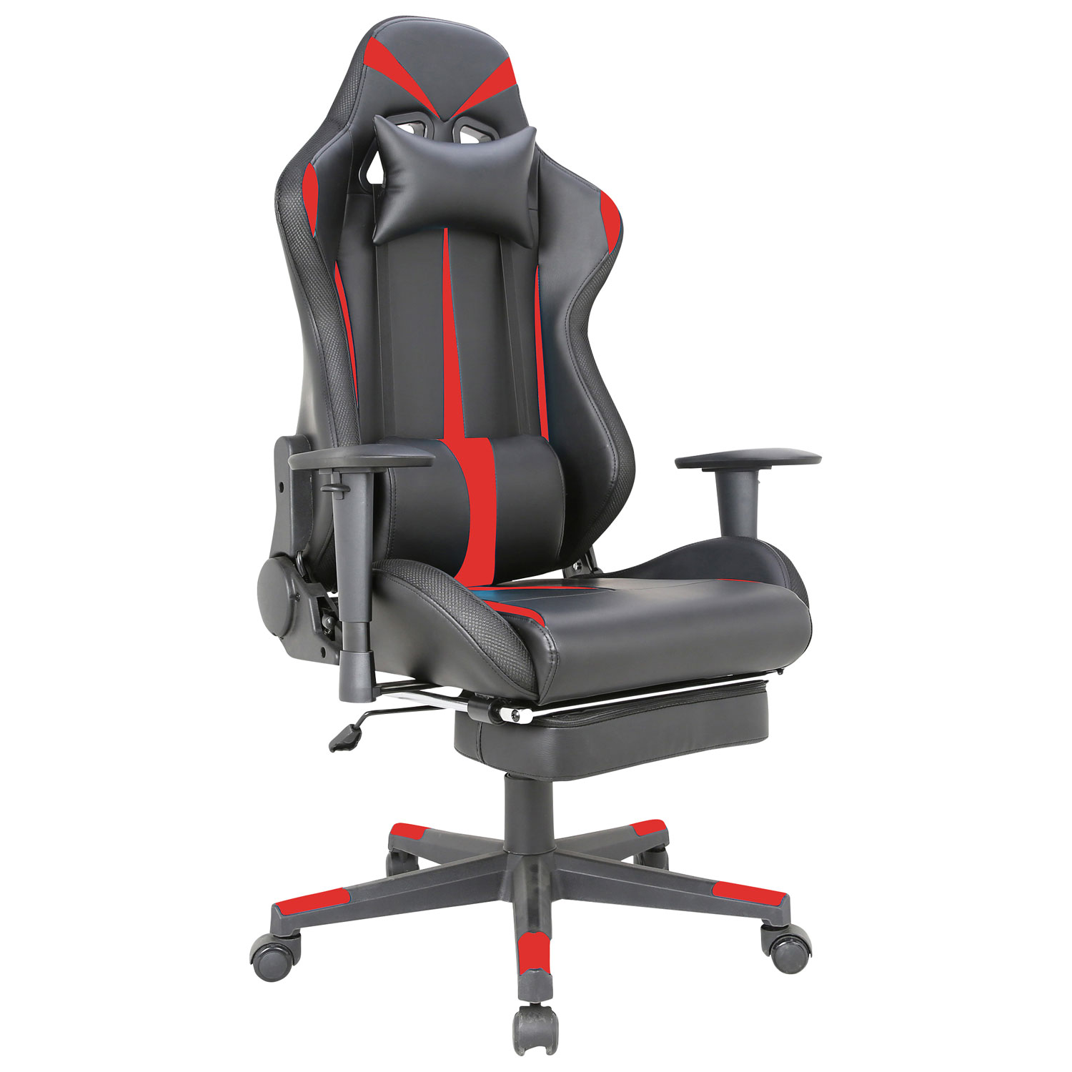 TygerClaw Ergonomic High Back Fabric Gaming Chair - Black/Red