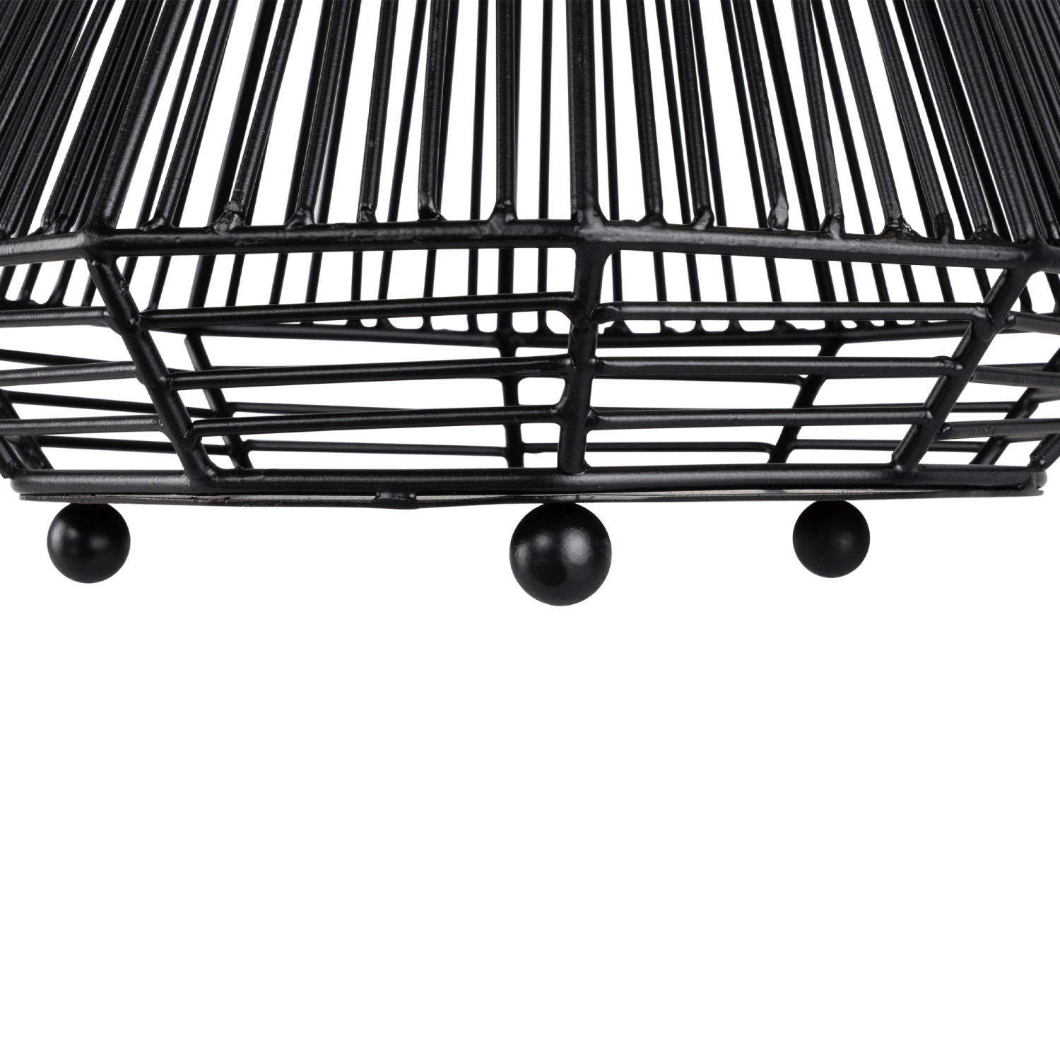 Lanterne en forme de lampe-bougie à motif géométrique Hurricane en fer, 8,25 po, noir