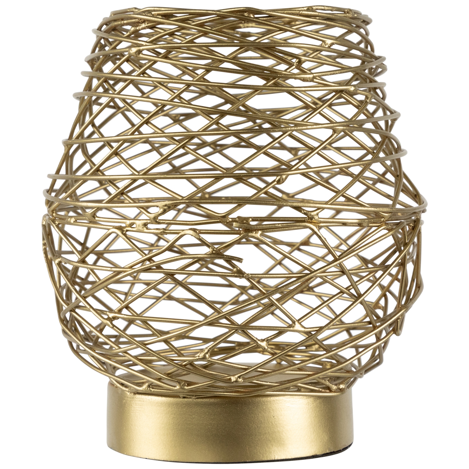 Small Woven Iron Votive Candle Holder - 6.25" - Brass Finish