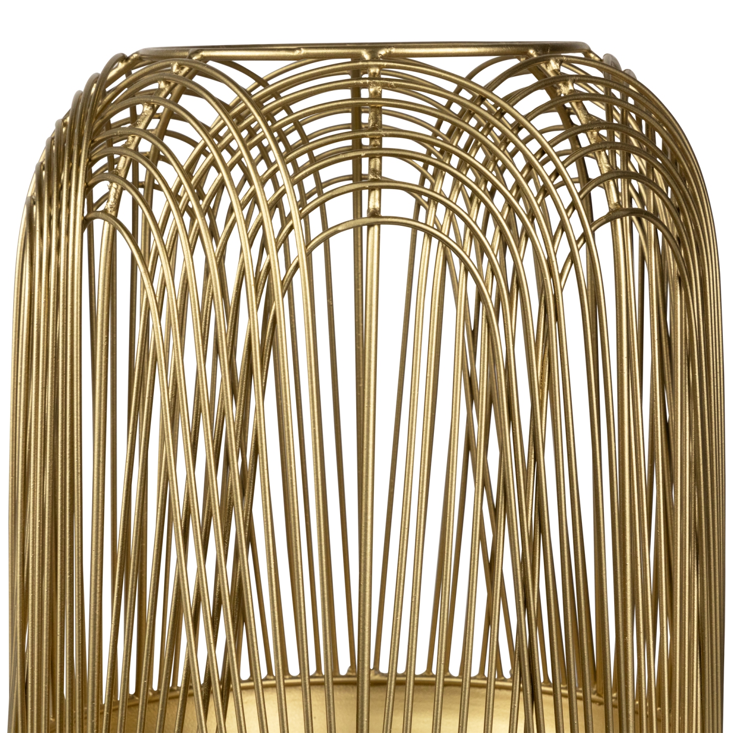 Grand porte-bougie cylindrique en fer superposé - 13 po - fini laiton